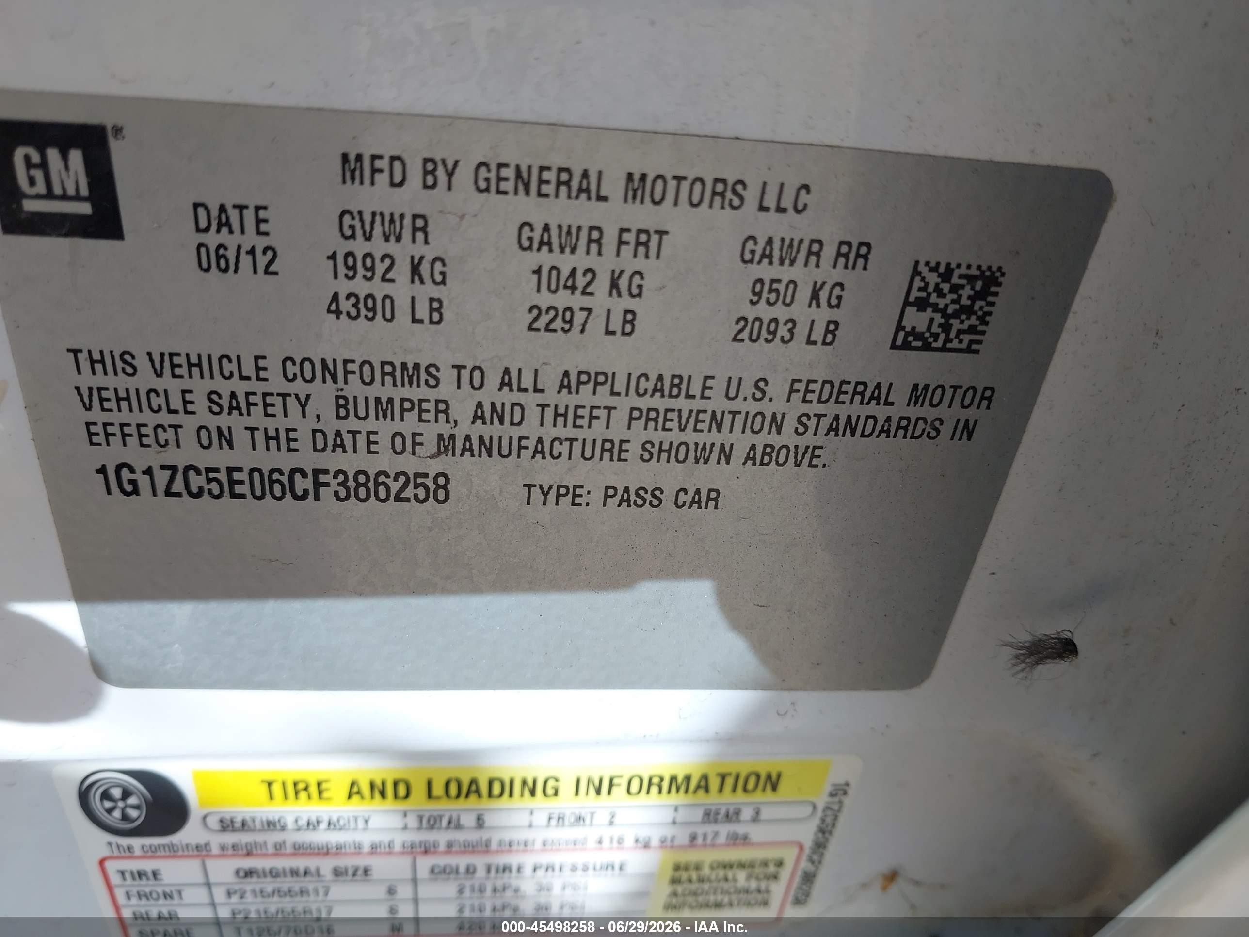 2012 Chevrolet Malibu 1lt White vin: 1G1ZC5E06CF386258