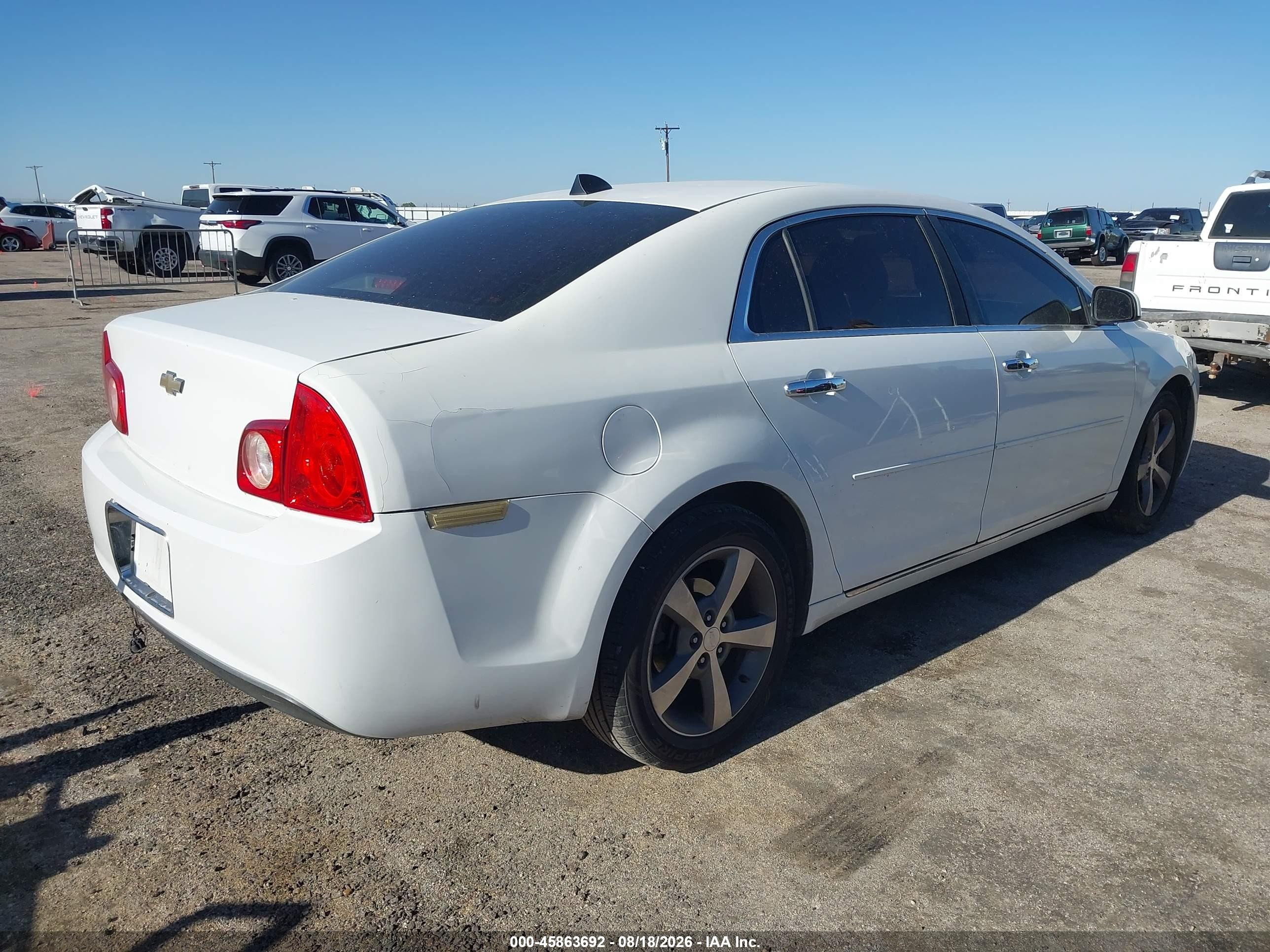 2012 Chevrolet Malibu 1lt White vin: 1G1ZC5E07CF177238