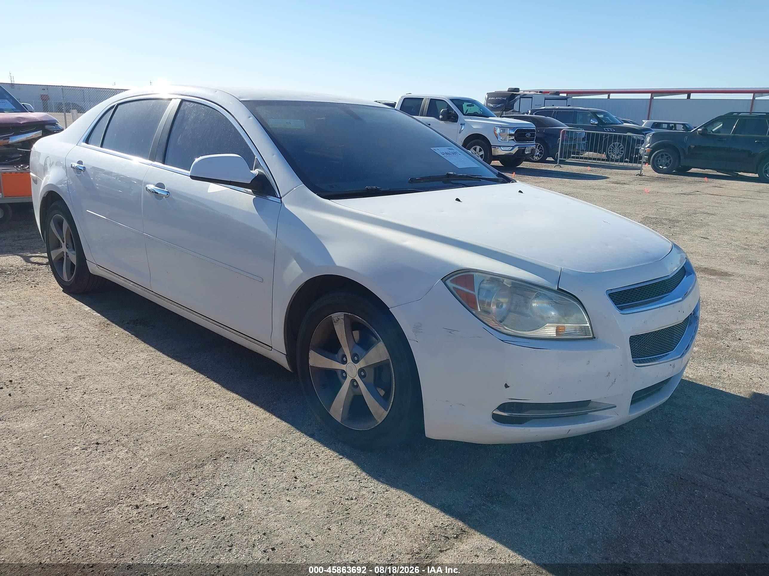 2012 Chevrolet Malibu 1lt White vin: 1G1ZC5E07CF177238