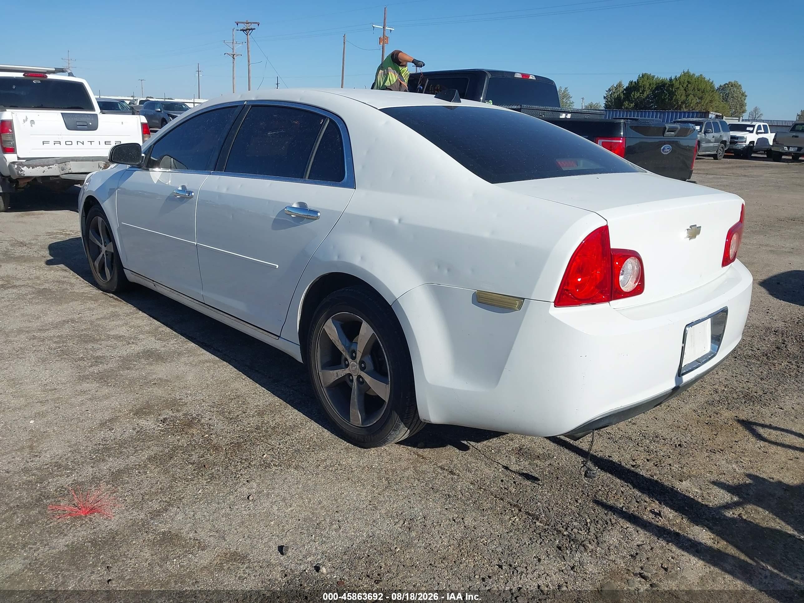 2012 Chevrolet Malibu 1lt White vin: 1G1ZC5E07CF177238