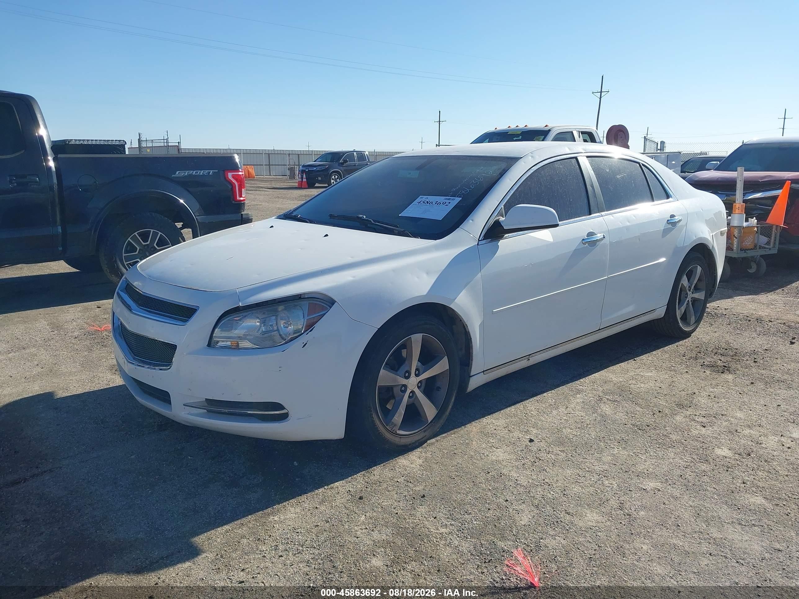 2012 Chevrolet Malibu 1lt White vin: 1G1ZC5E07CF177238
