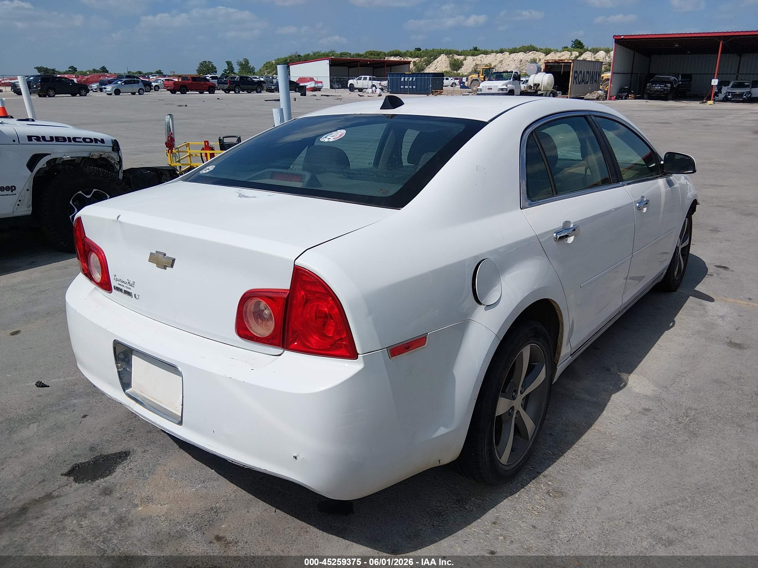 2012 Chevrolet Malibu 1lt Белый vin: 1G1ZC5E07CF329311