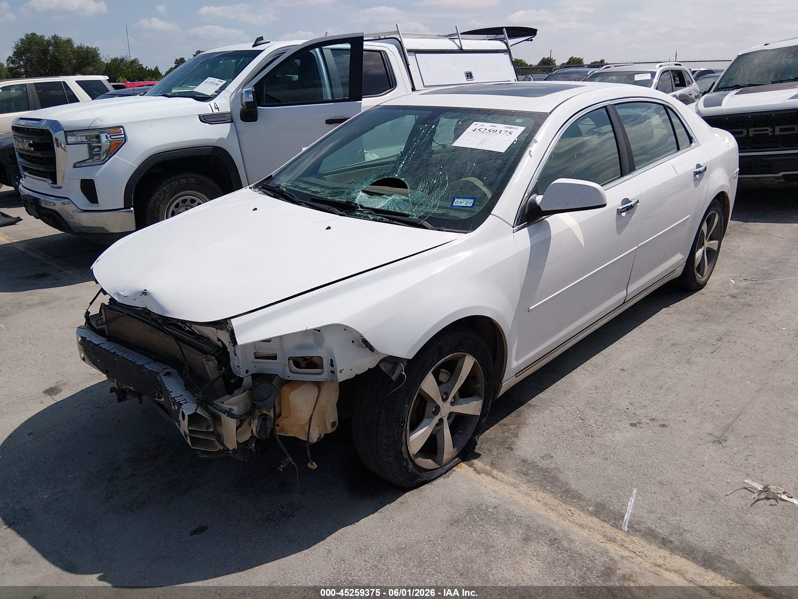 2012 Chevrolet Malibu 1lt Белый vin: 1G1ZC5E07CF329311