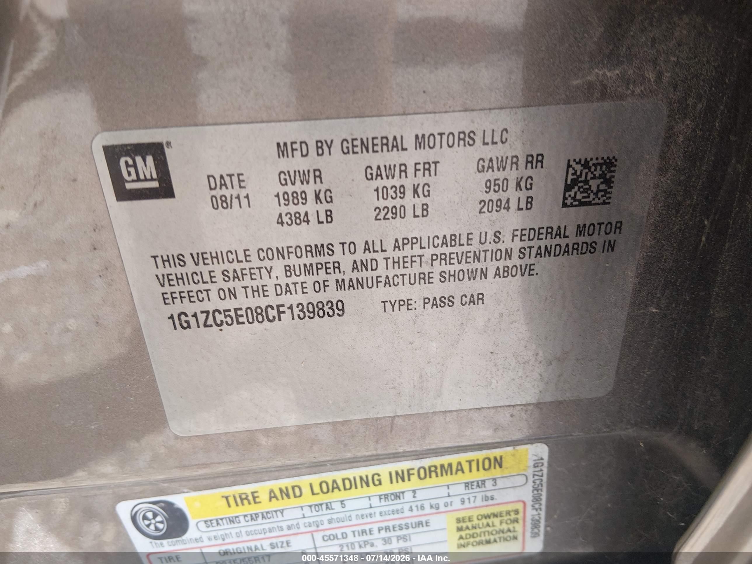 2012 Chevrolet Malibu 1lt Gray vin: 1G1ZC5E08CF139839
