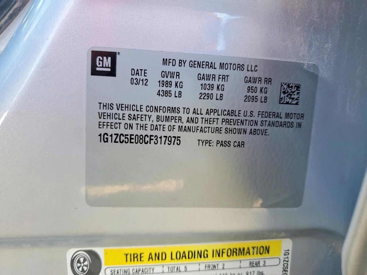 2012 Chevrolet Malibu 1lt Silver vin: 1G1ZC5E08CF317975