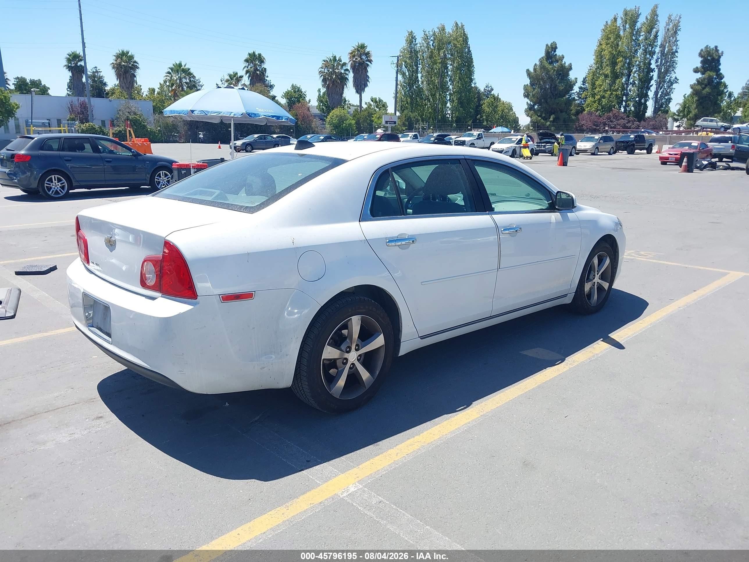 2012 Chevrolet Malibu 1lt White vin: 1G1ZC5E08CF356355
