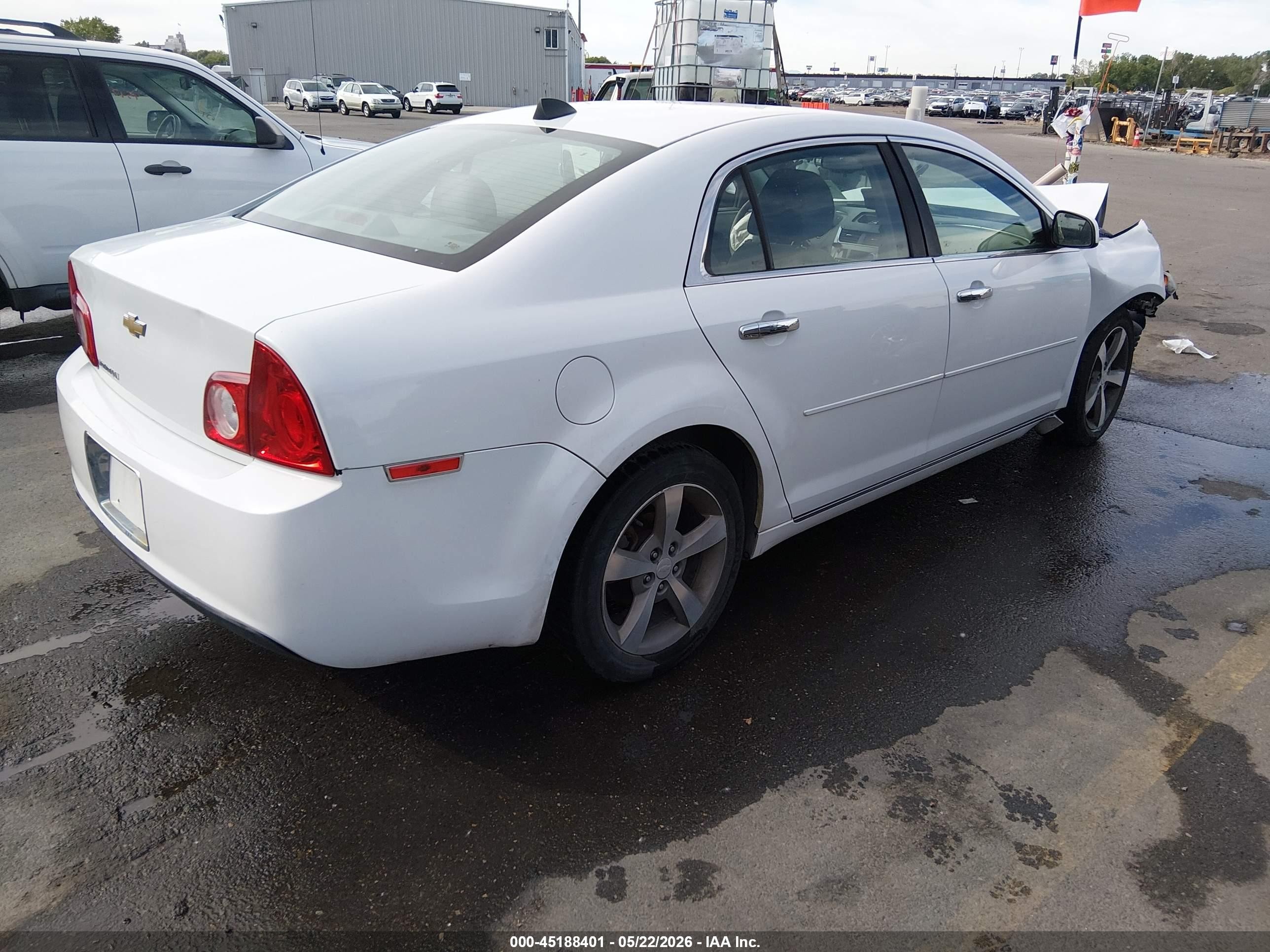 2012 Chevrolet Malibu 1lt White vin: 1G1ZC5E09CF166497