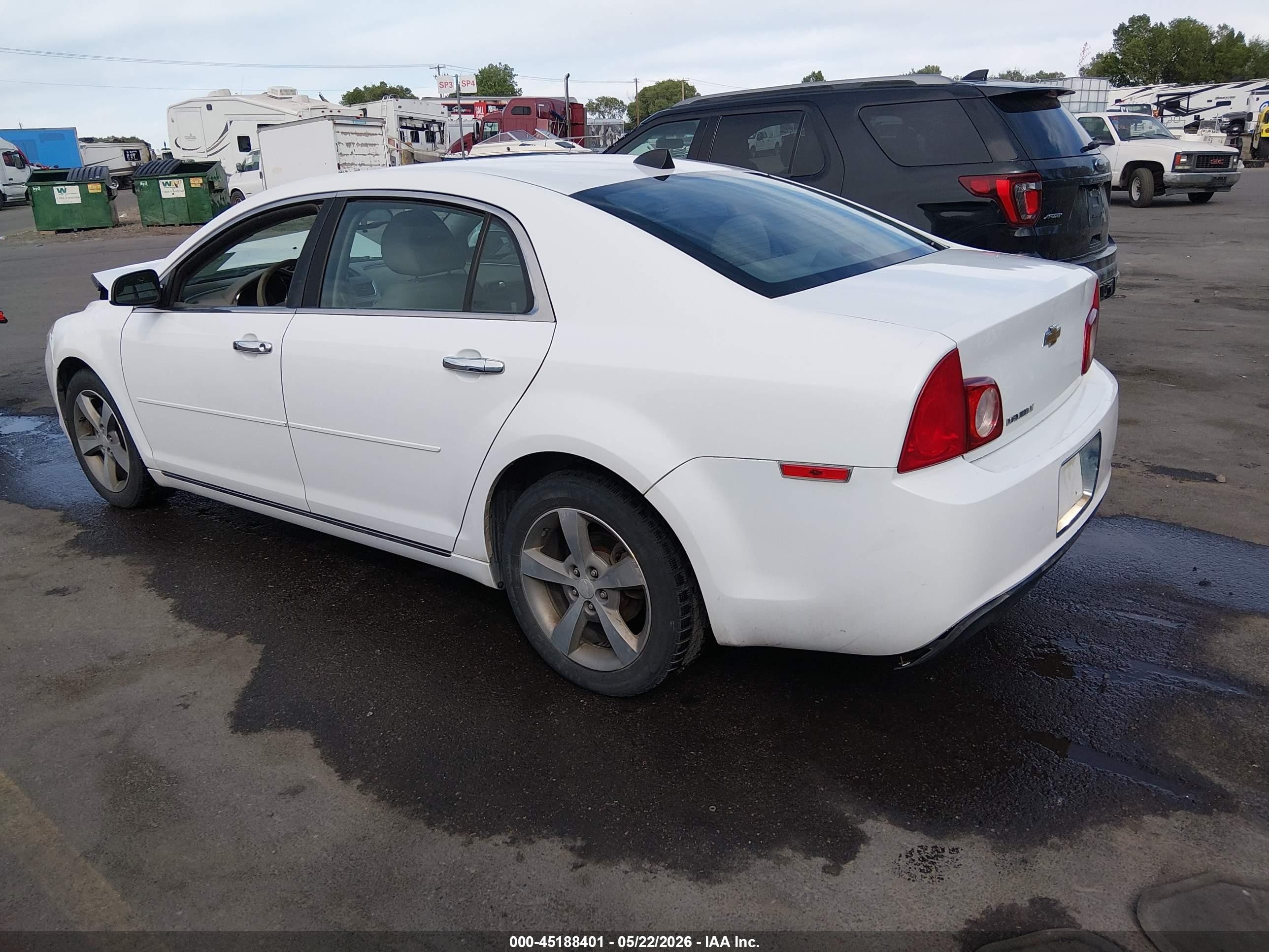 2012 Chevrolet Malibu 1lt White vin: 1G1ZC5E09CF166497