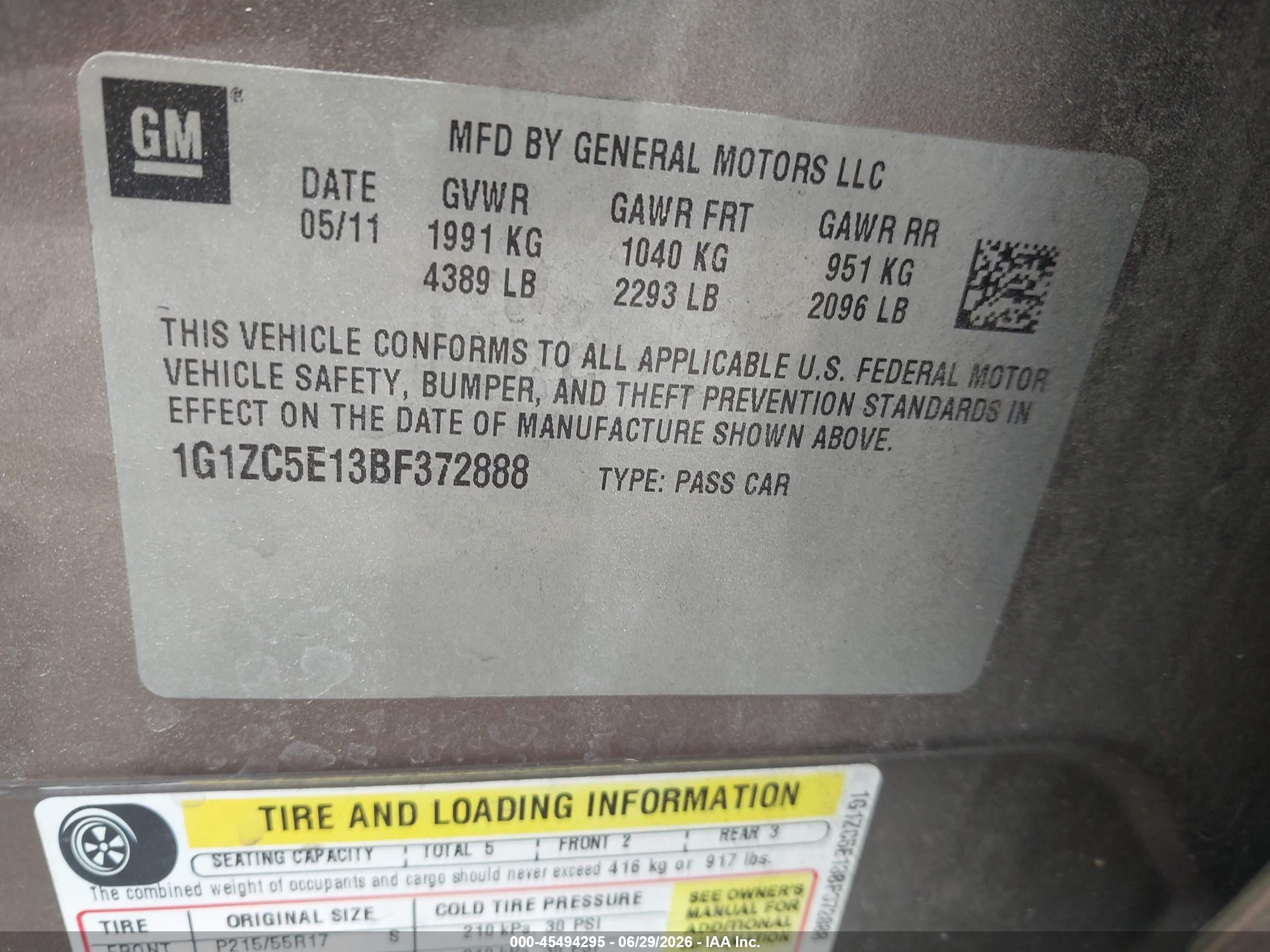 2011 Chevrolet Malibu 1lt Brown vin: 1G1ZC5E13BF372888