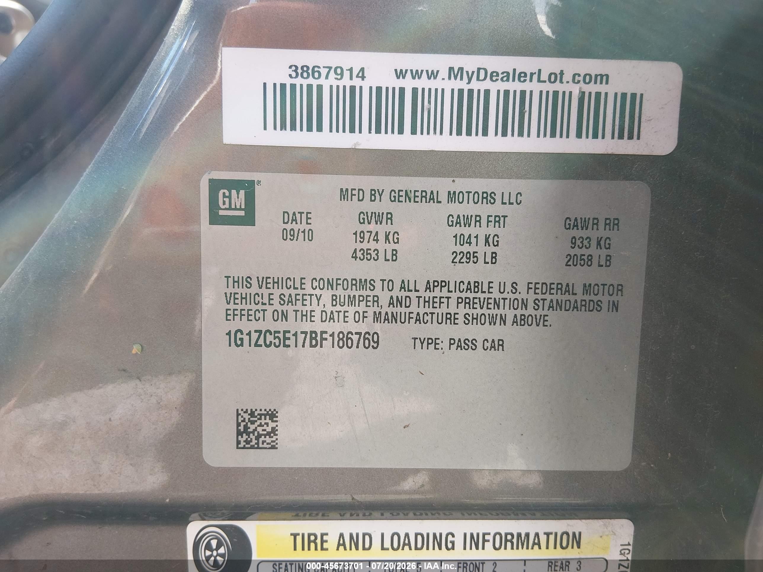 2011 Chevrolet Malibu 1lt Gray vin: 1G1ZC5E17BF186769