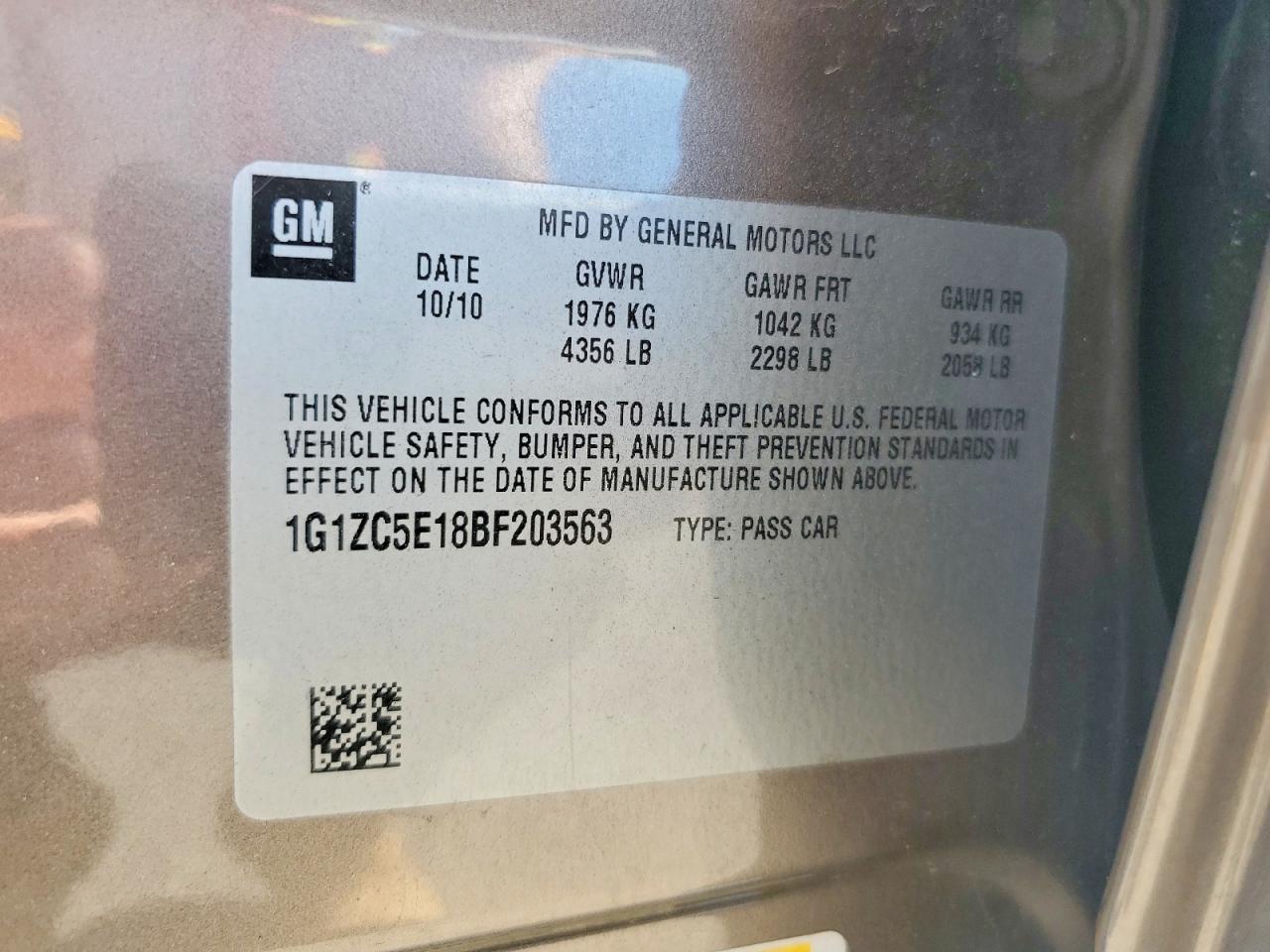 2011 Chevrolet Malibu 1lt Tan vin: 1G1ZC5E18BF203563