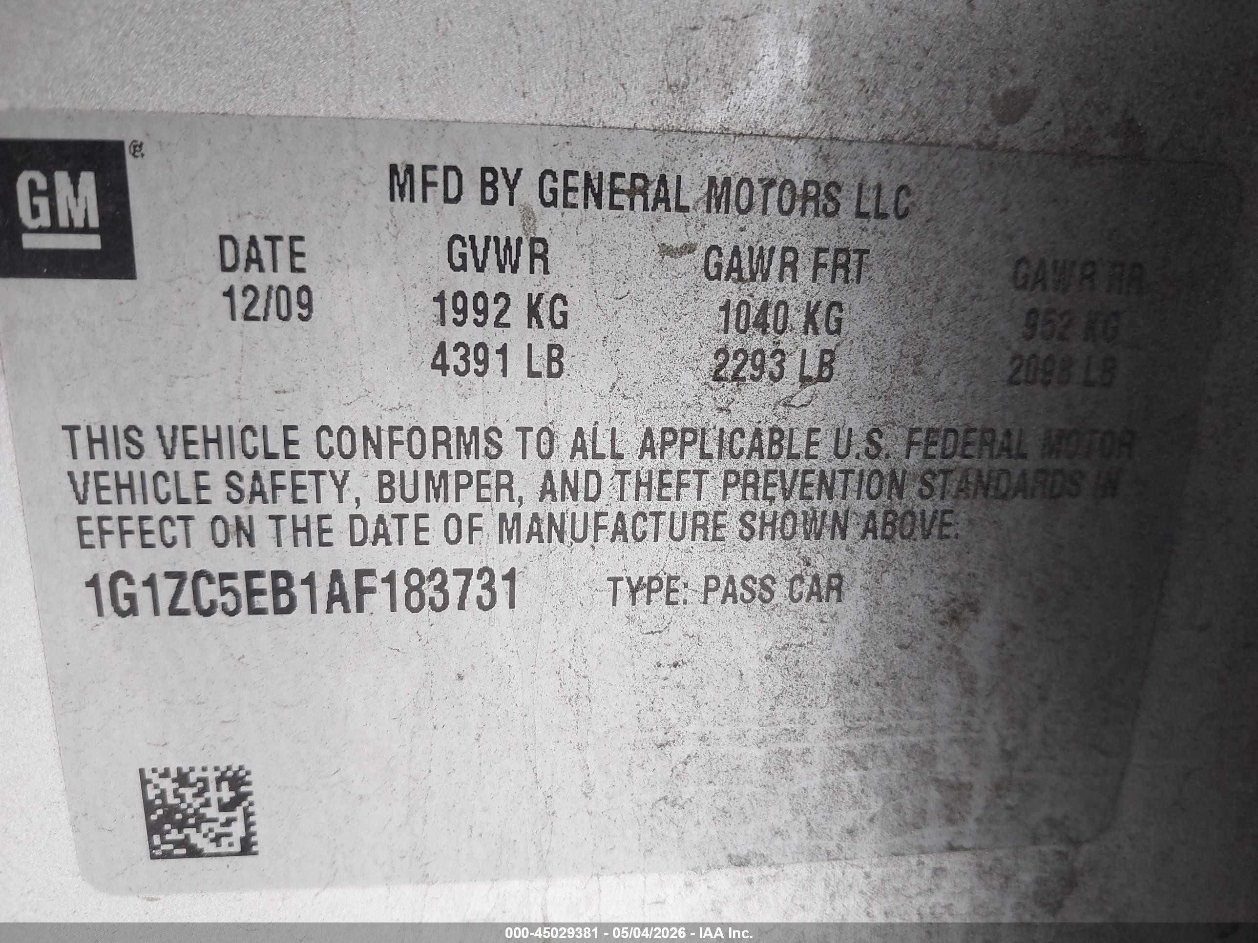 2010 Chevrolet Malibu Lt Silver vin: 1G1ZC5EB1AF183731