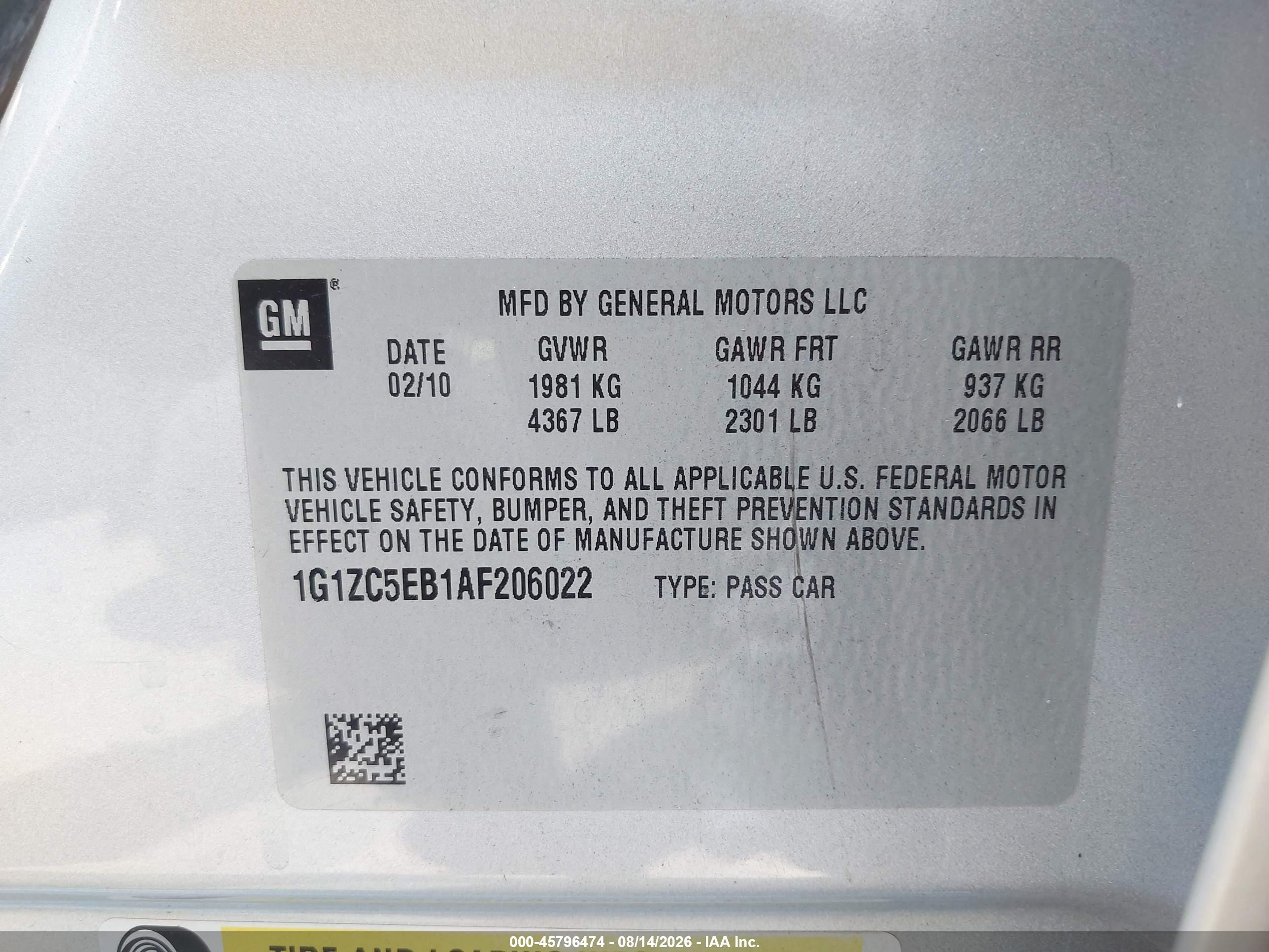 2010 Chevrolet Malibu Lt Silver vin: 1G1ZC5EB1AF206022