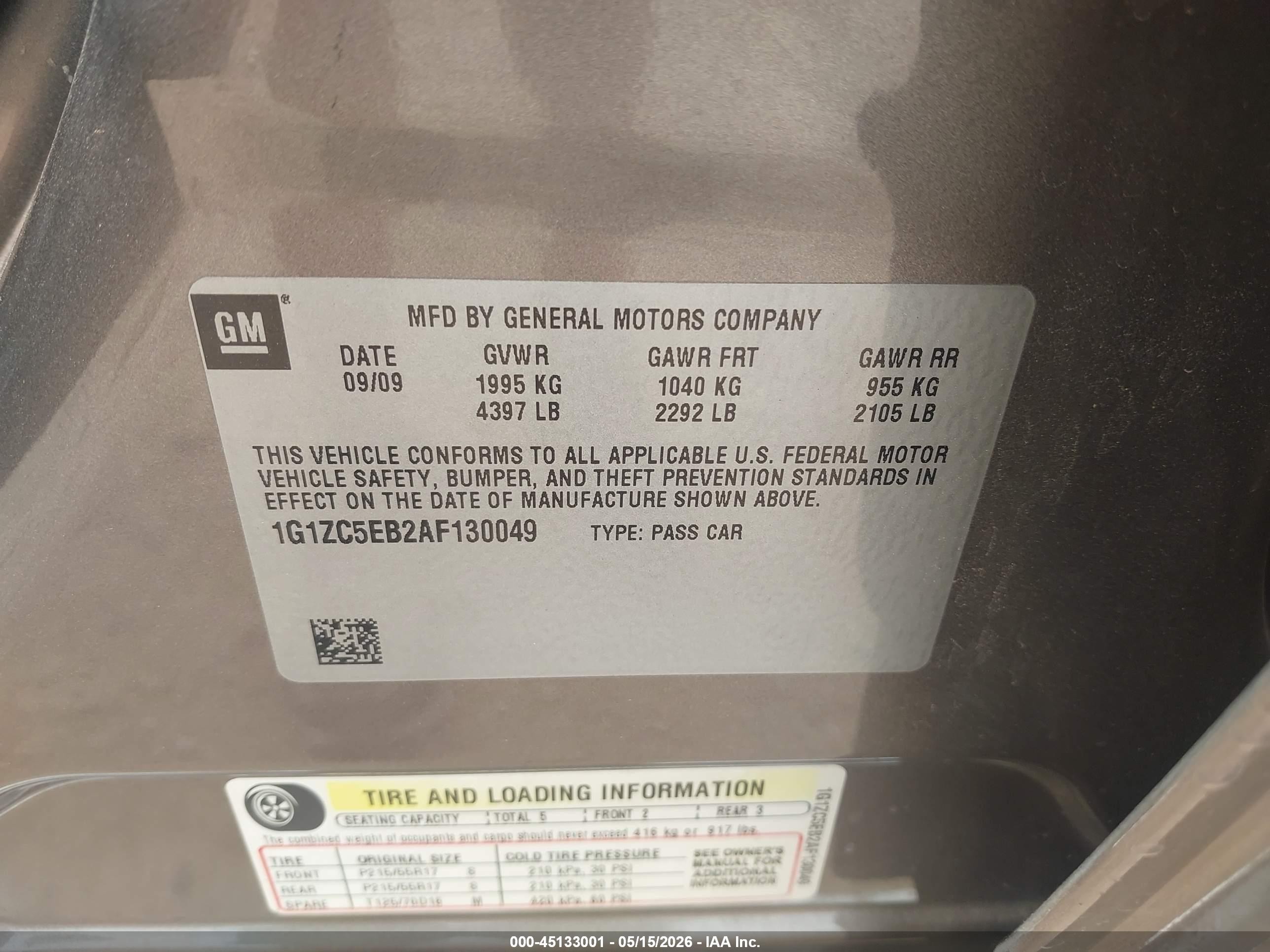 2010 Chevrolet Malibu Lt Gray vin: 1G1ZC5EB2AF130049