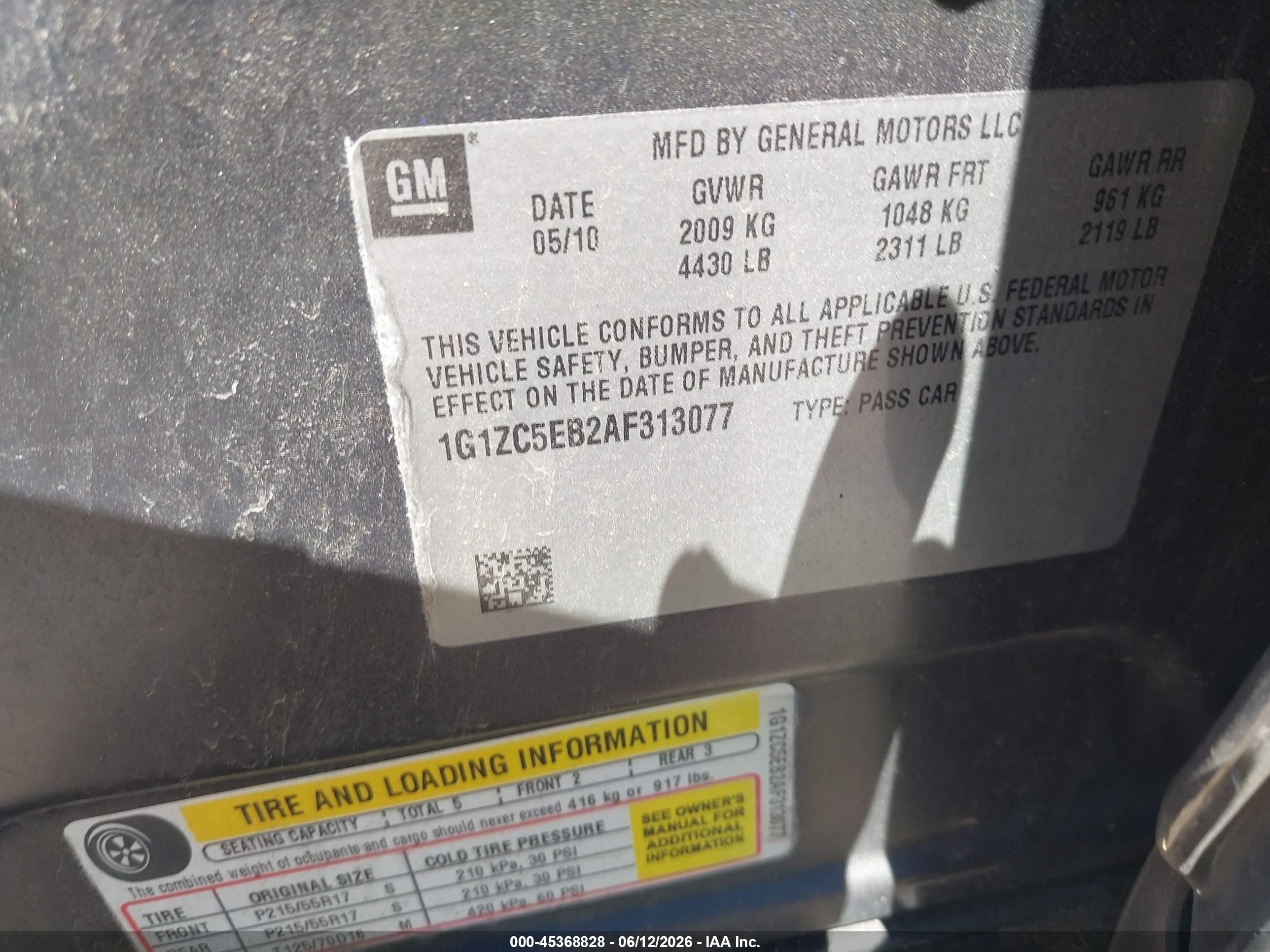 2010 Chevrolet Malibu Lt Gray vin: 1G1ZC5EB2AF313077