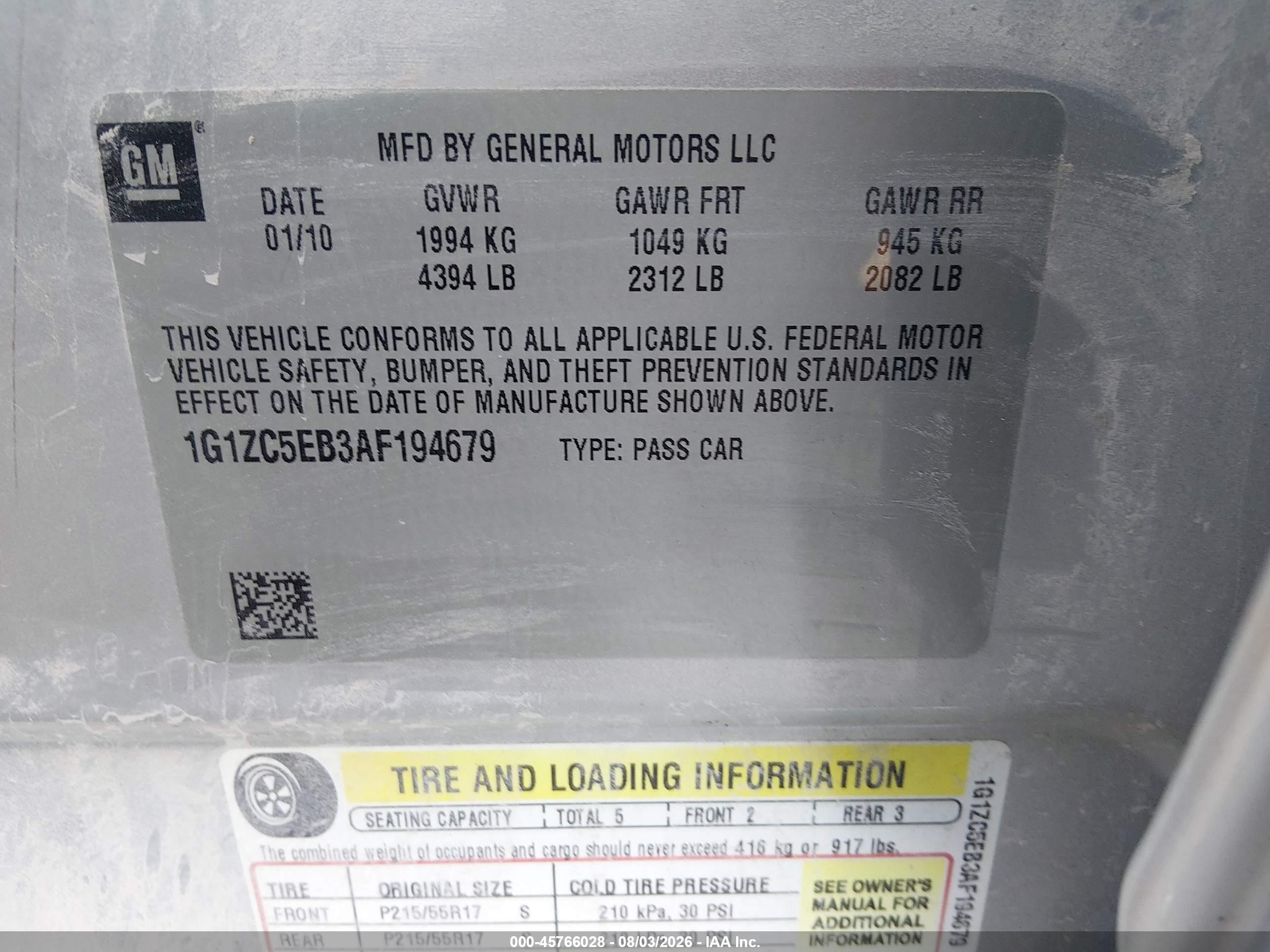 2010 Chevrolet Malibu Lt Silver vin: 1G1ZC5EB3AF194679