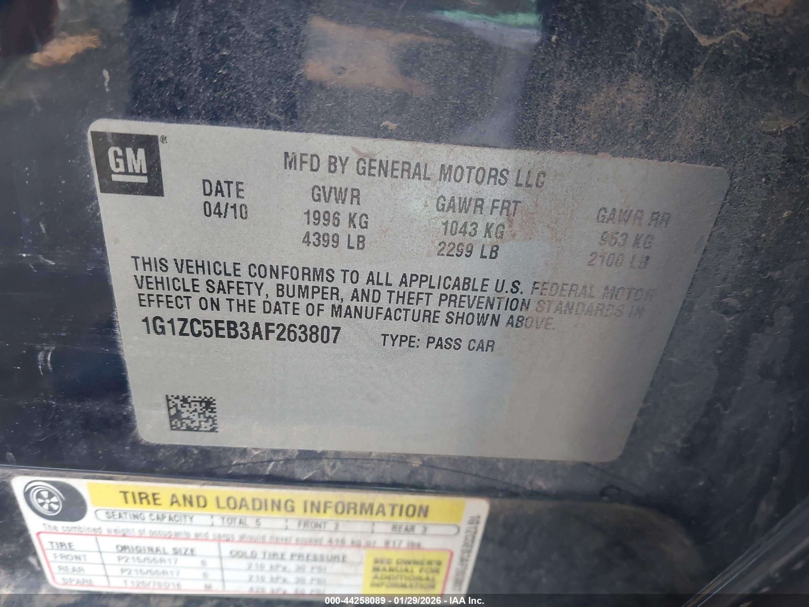 2010 Chevrolet Malibu Lt Blue vin: 1G1ZC5EB3AF263807