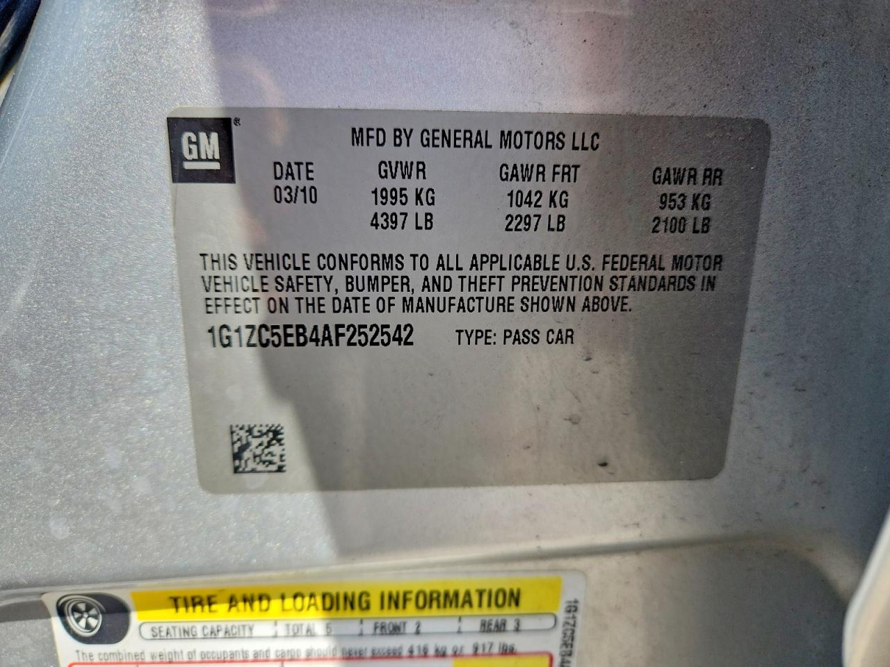2010 Chevrolet Malibu 1lt Silver vin: 1G1ZC5EB4AF252542