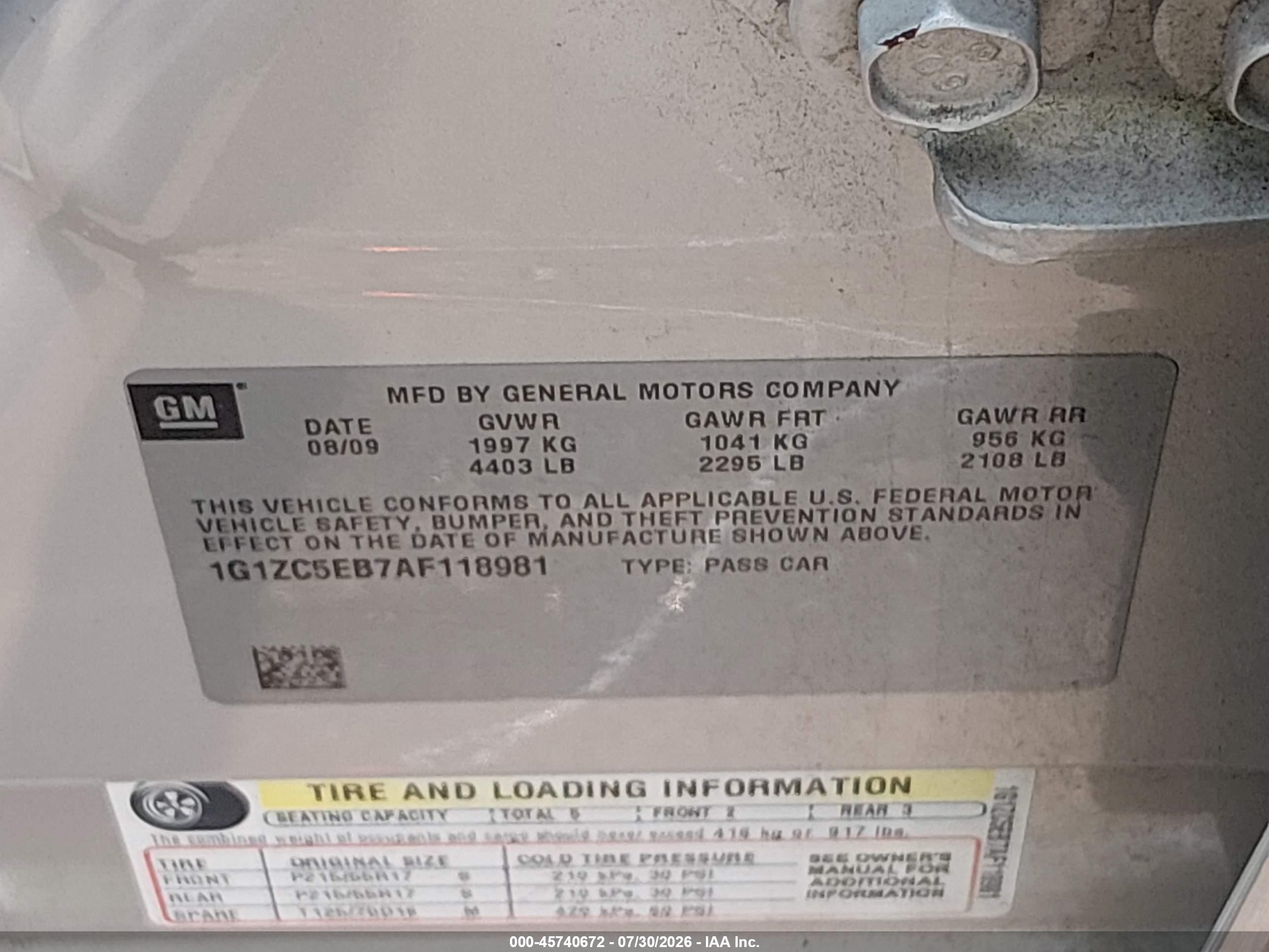 2010 Chevrolet Malibu Lt Золотой vin: 1G1ZC5EB7AF118981