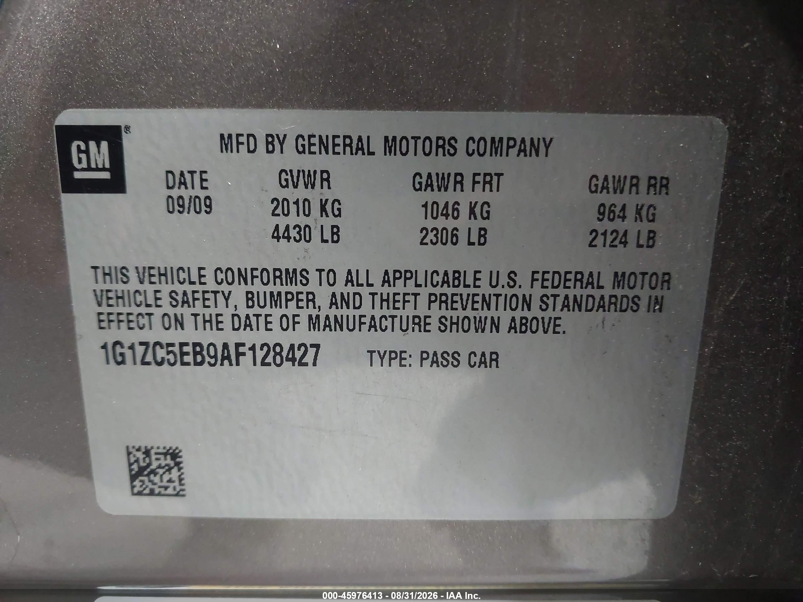 2010 Chevrolet Malibu Lt Gray vin: 1G1ZC5EB9AF128427