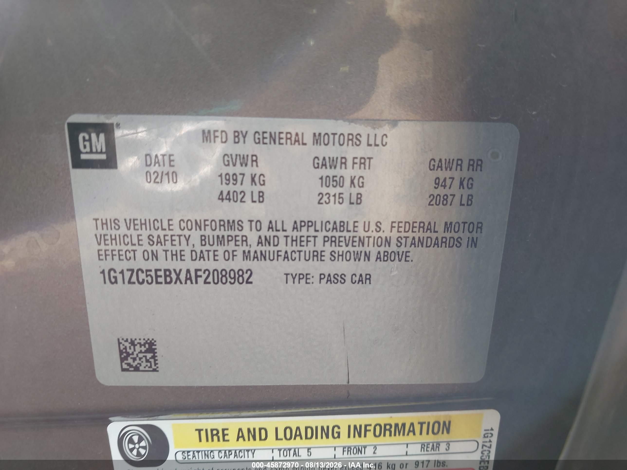 2010 Chevrolet Malibu Lt Коричневый vin: 1G1ZC5EBXAF208982