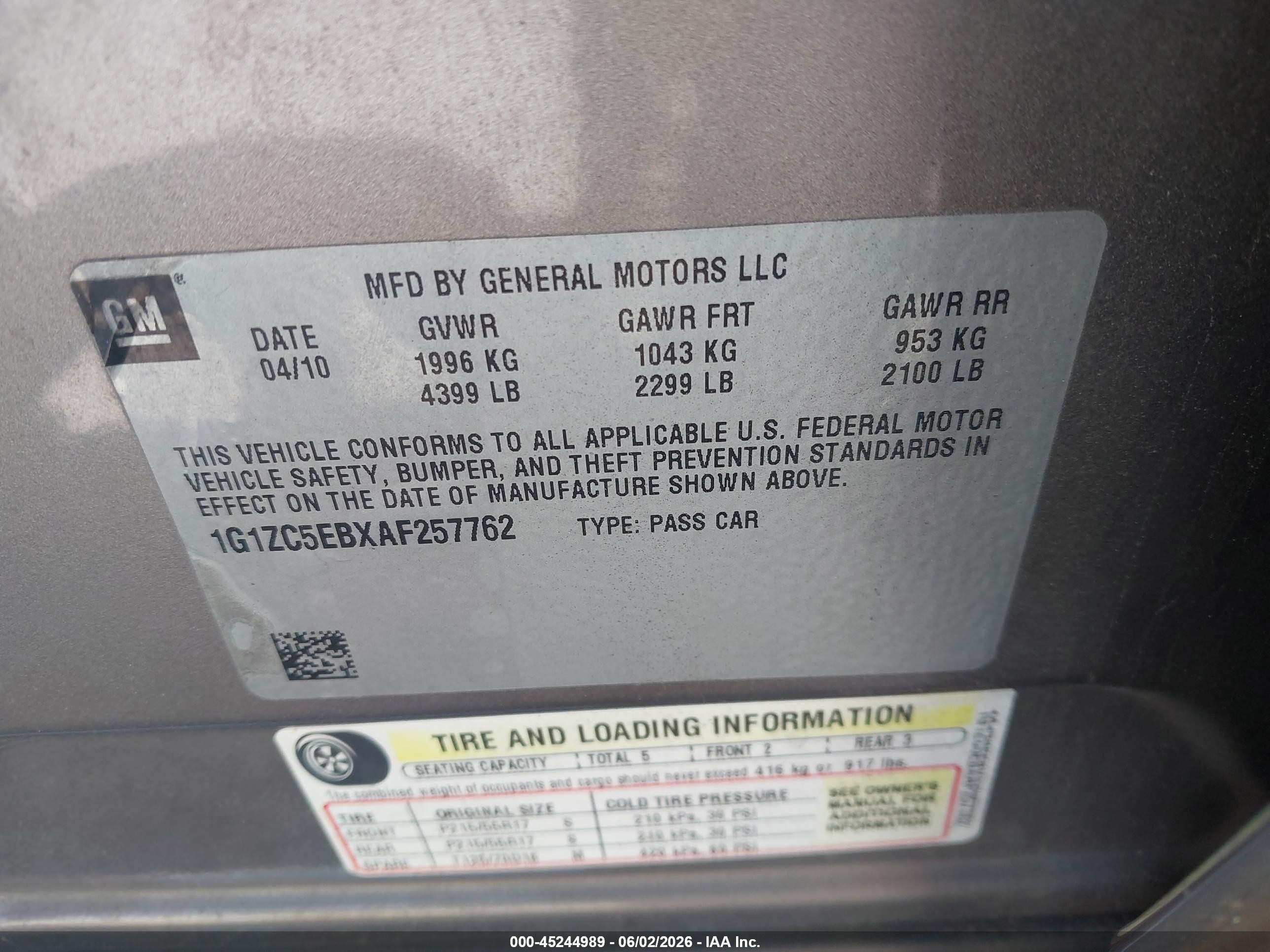 2010 Chevrolet Malibu Lt Gold vin: 1G1ZC5EBXAF257762