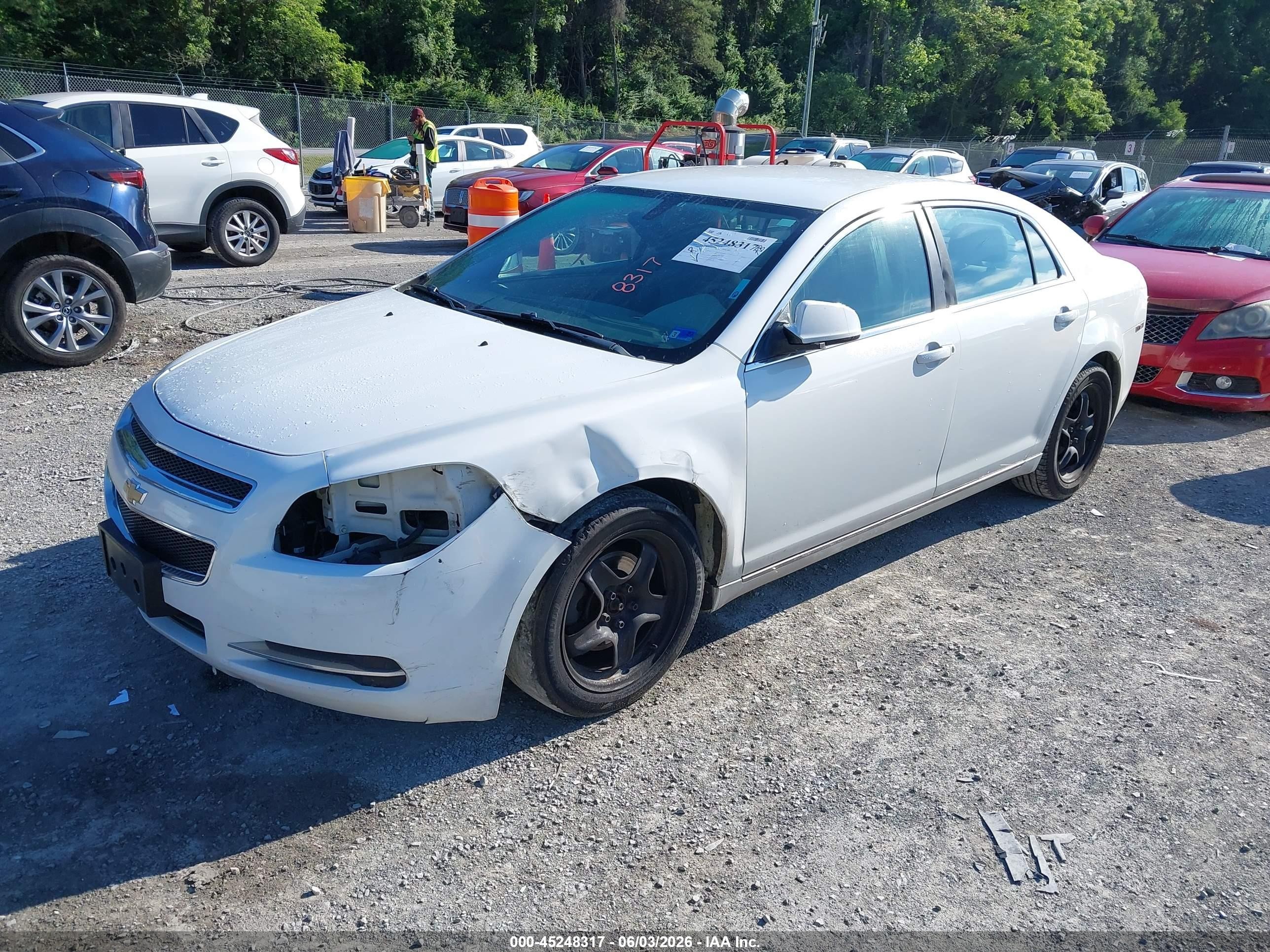 2010 Chevrolet Malibu Lt White vin: 1G1ZC5EBXAF271239