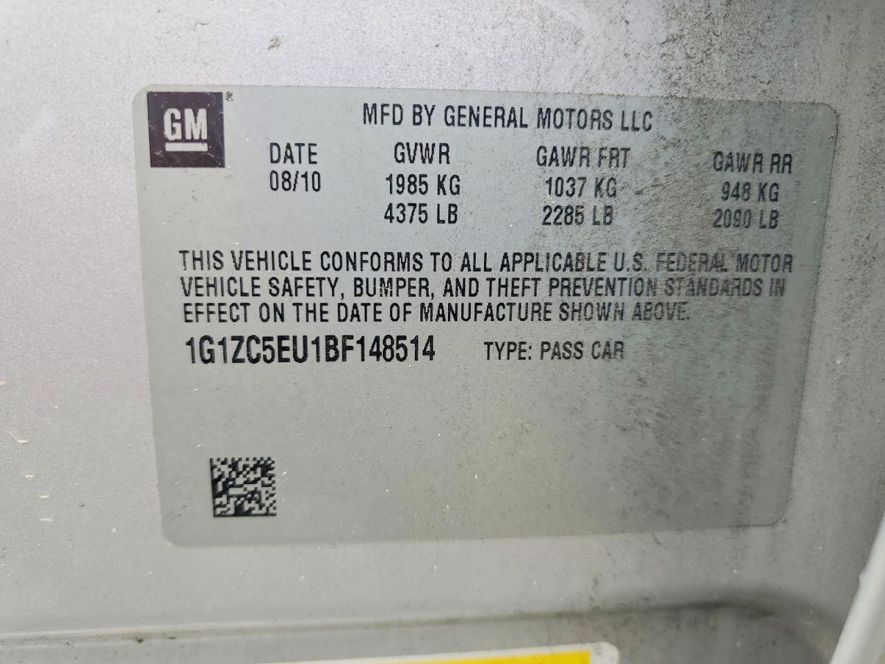 2011 Chevrolet Malibu 1lt Silver vin: 1G1ZC5EU1BF148514
