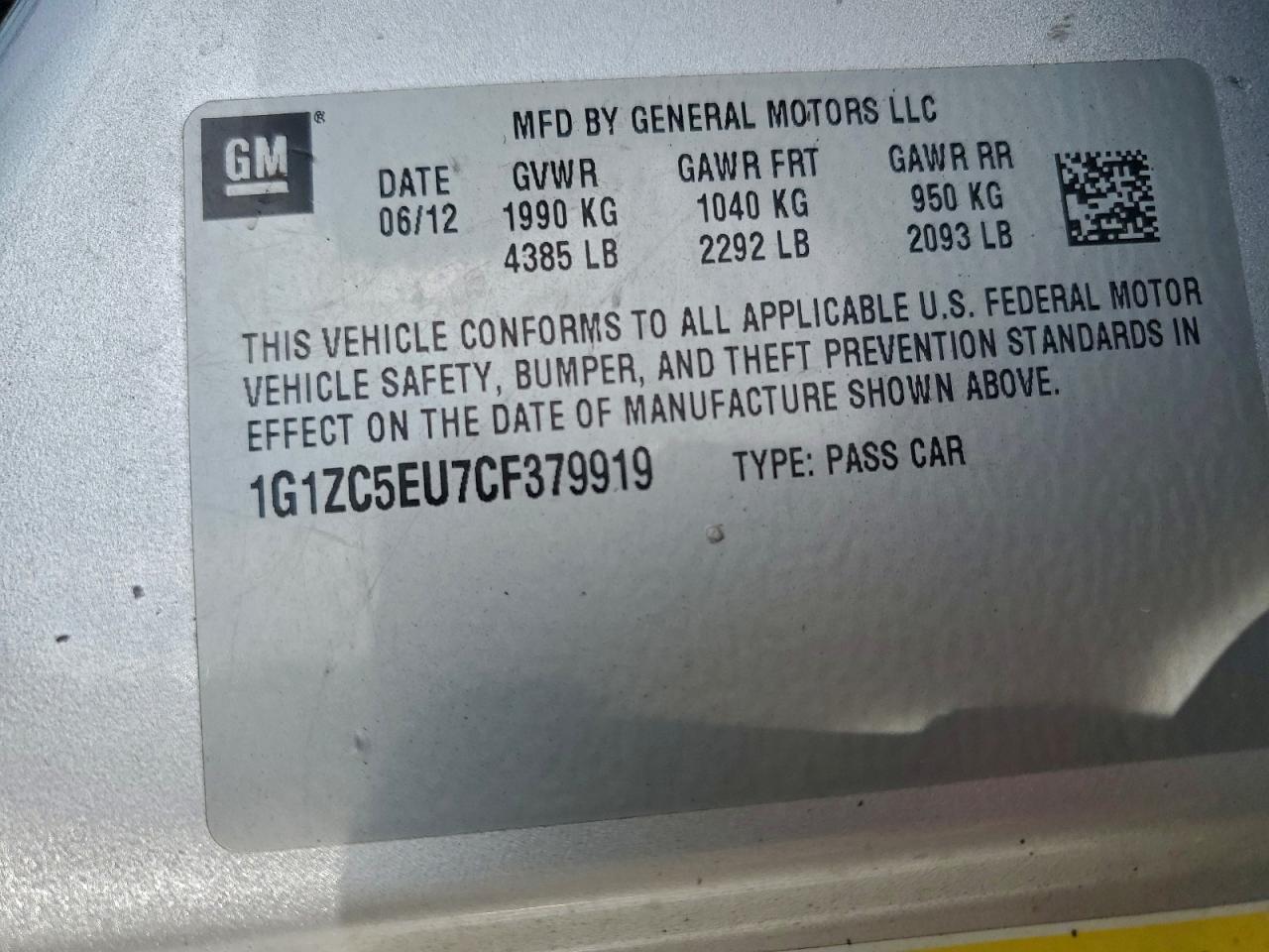 2012 Chevrolet Malibu 1lt Silver vin: 1G1ZC5EU7CF379919