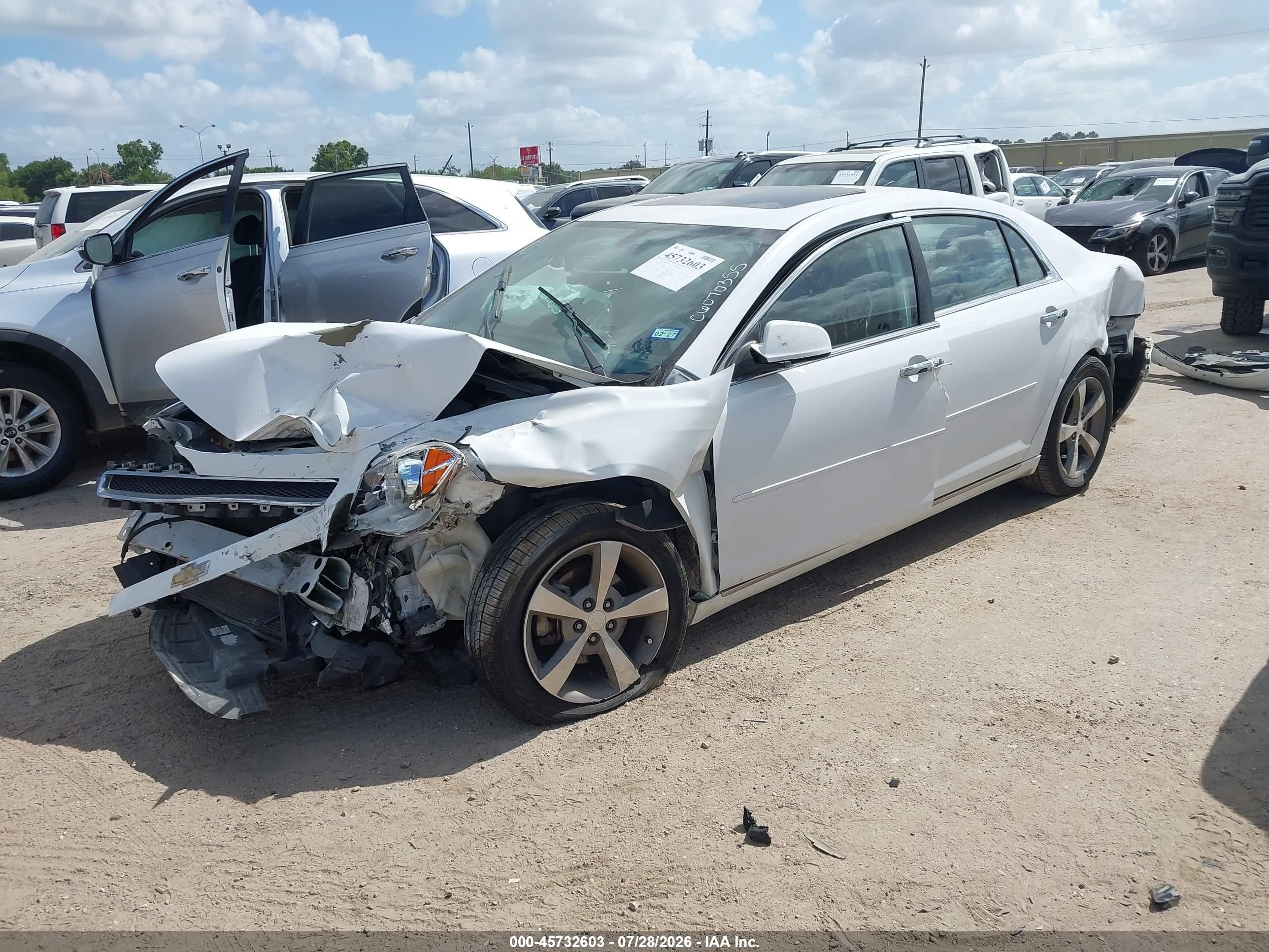 2012 Chevrolet Malibu 1lt White vin: 1G1ZC5EU8CF397166