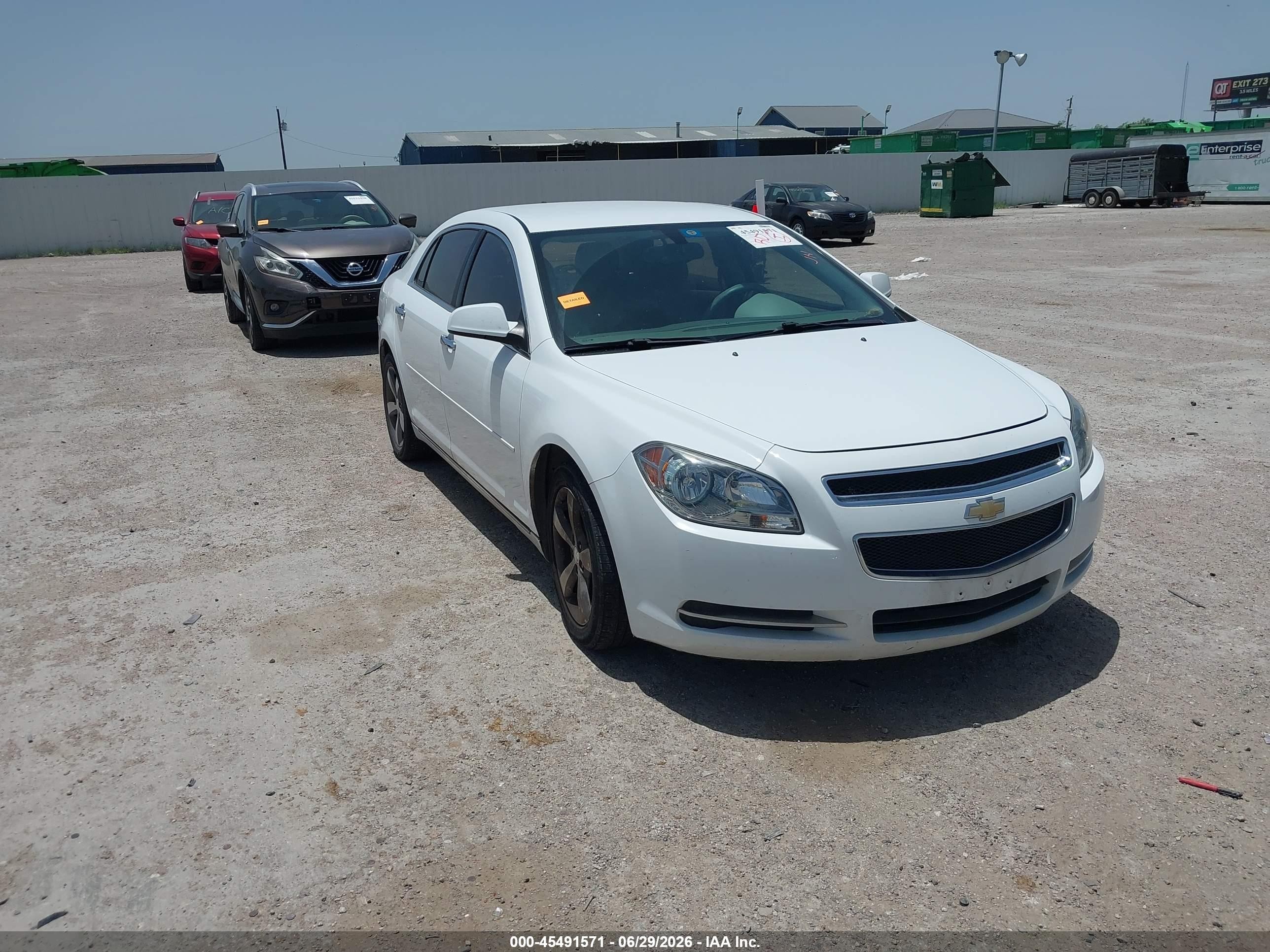 2012 Chevrolet Malibu 1lt White vin: 1G1ZC5EU9CF266456