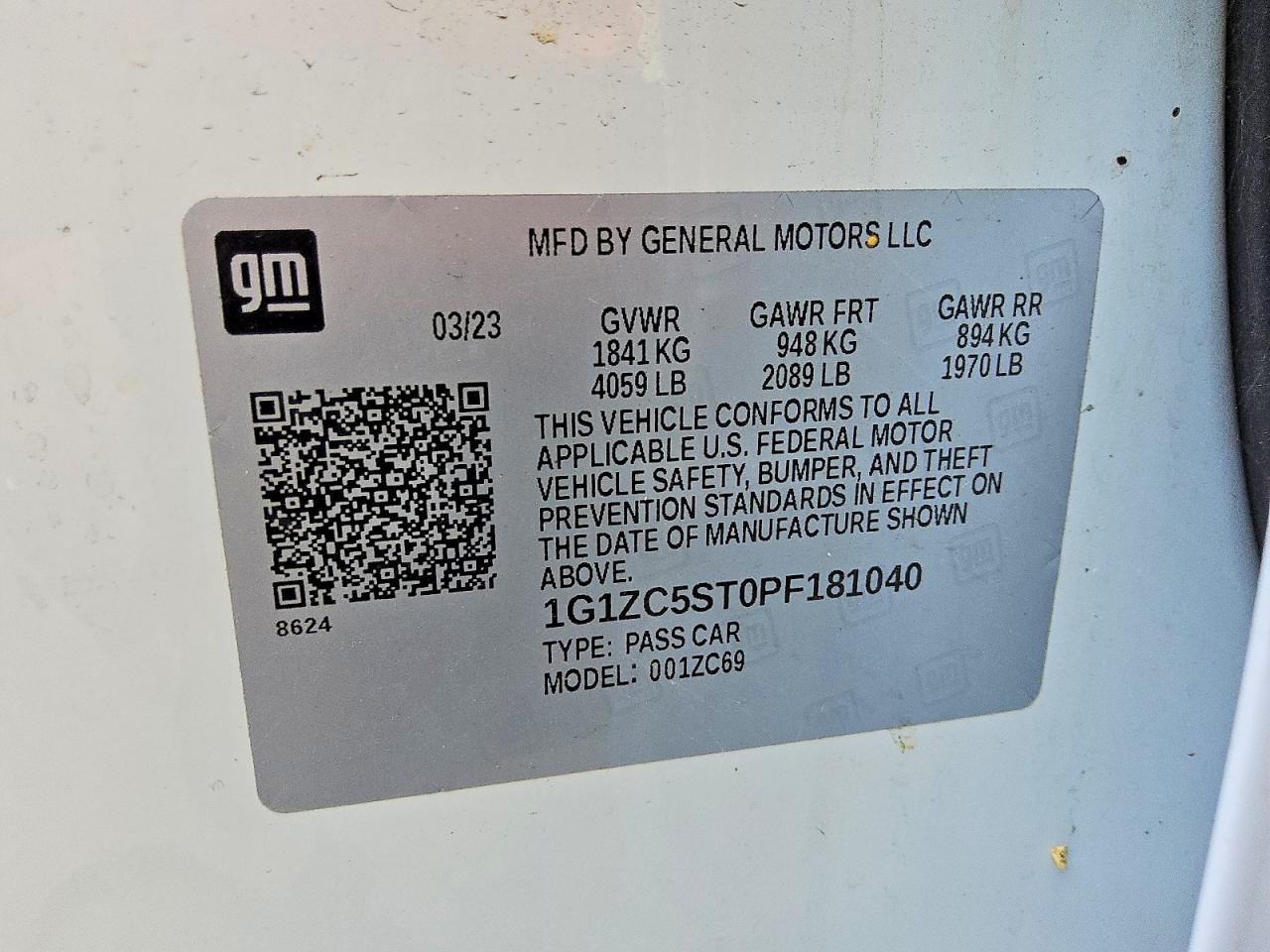 2023 Chevrolet Malibu Ls Белый vin: 1G1ZC5ST0PF181040