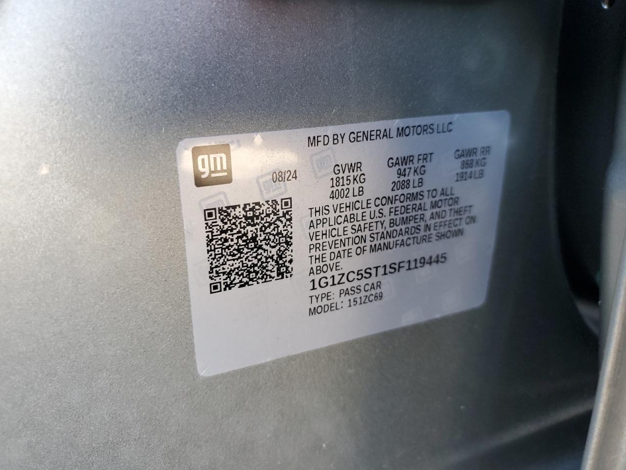 2025 Chevrolet Malibu Ls Silver vin: 1G1ZC5ST1SF119445