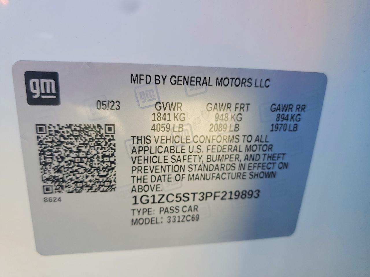 2023 Chevrolet Malibu Ls White vin: 1G1ZC5ST3PF219893