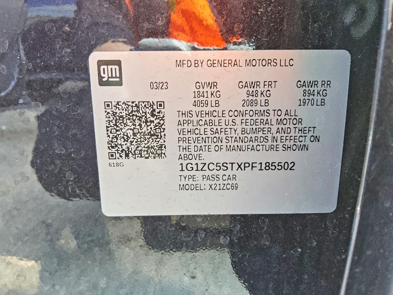2023 Chevrolet Malibu Ls Угольный vin: 1G1ZC5STXPF185502