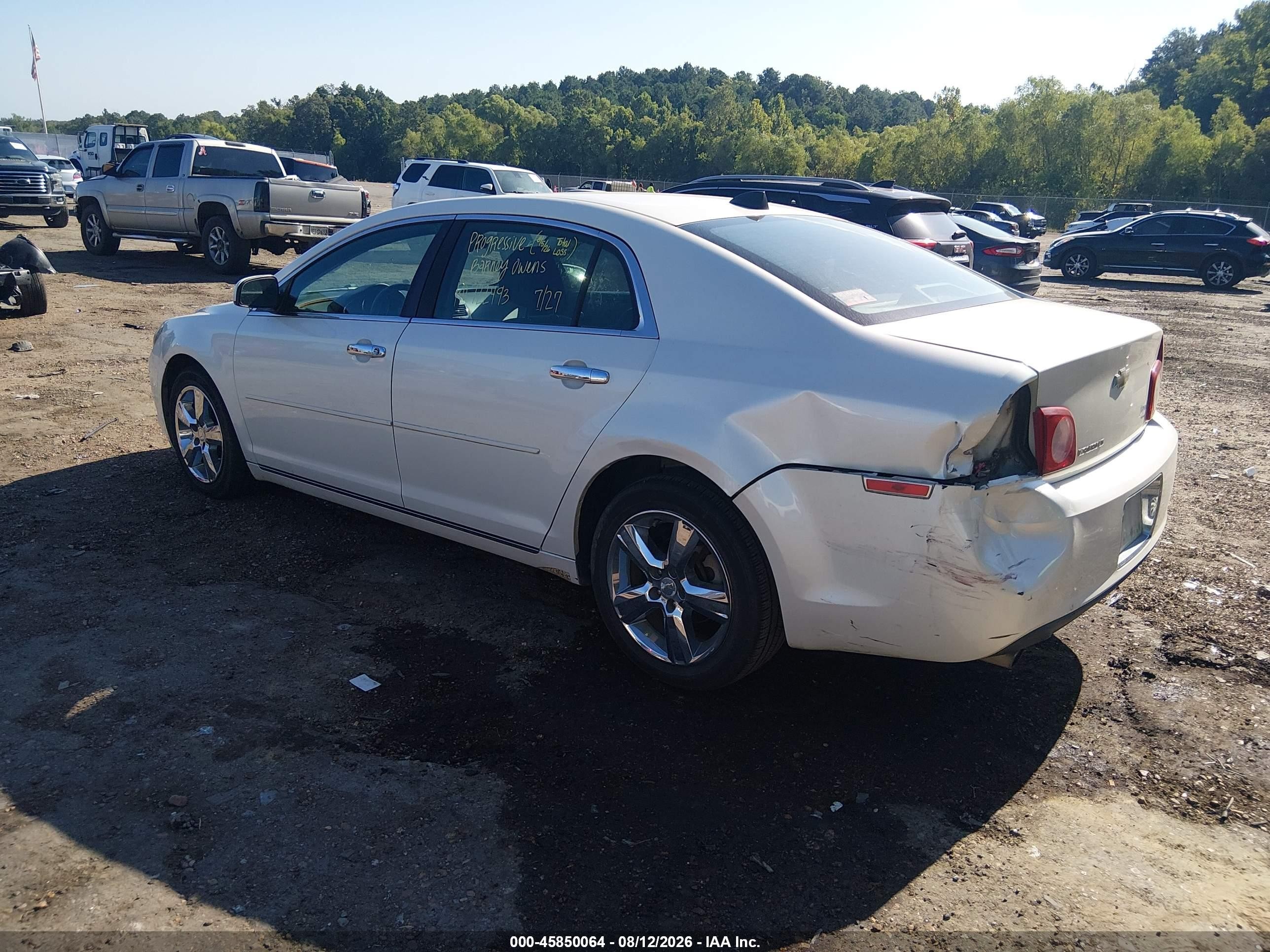 2012 Chevrolet Malibu 2lt Белый vin: 1G1ZD5E00CF205622
