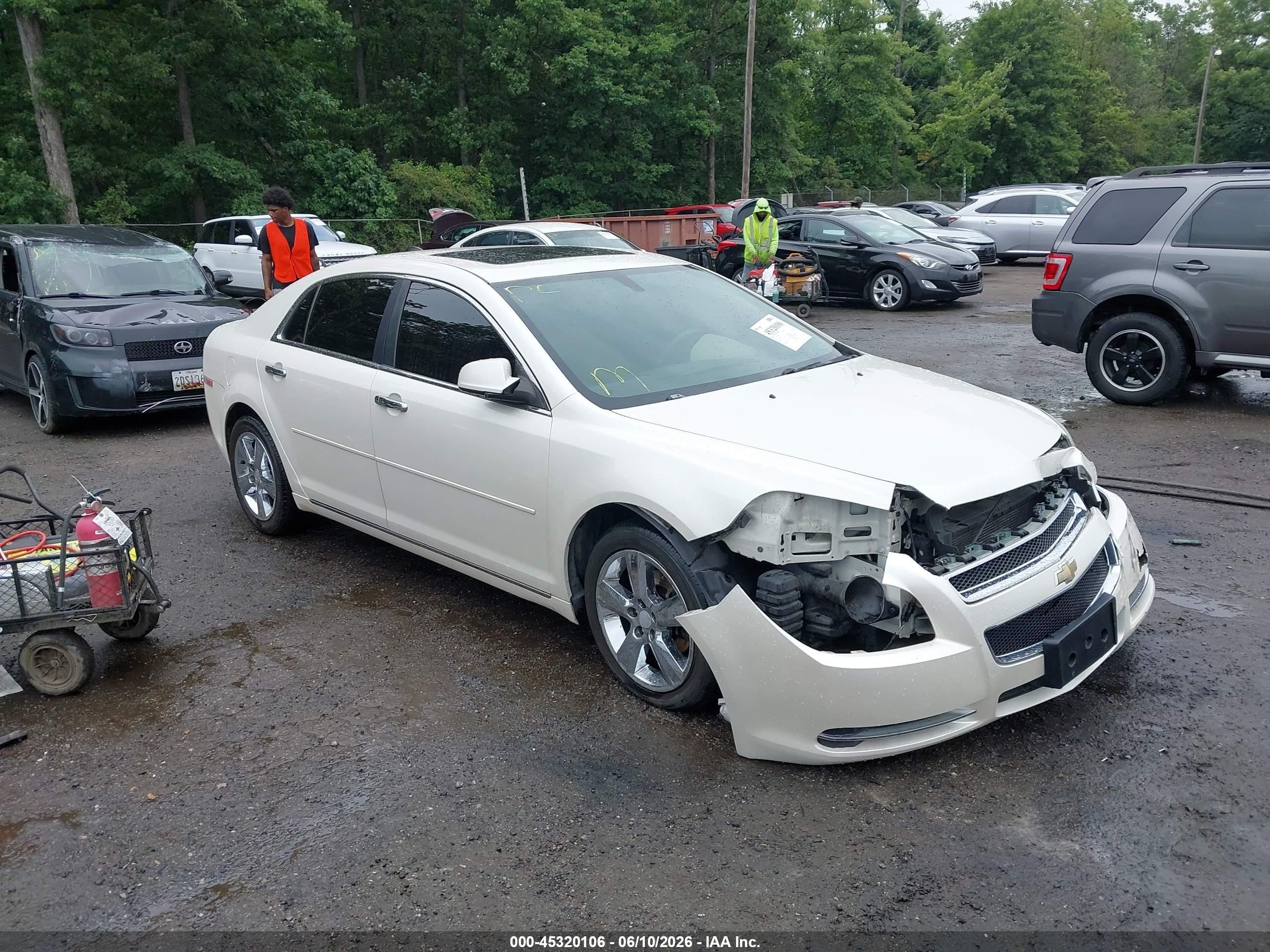 2012 Chevrolet Malibu 2lt White vin: 1G1ZD5E01CF157760