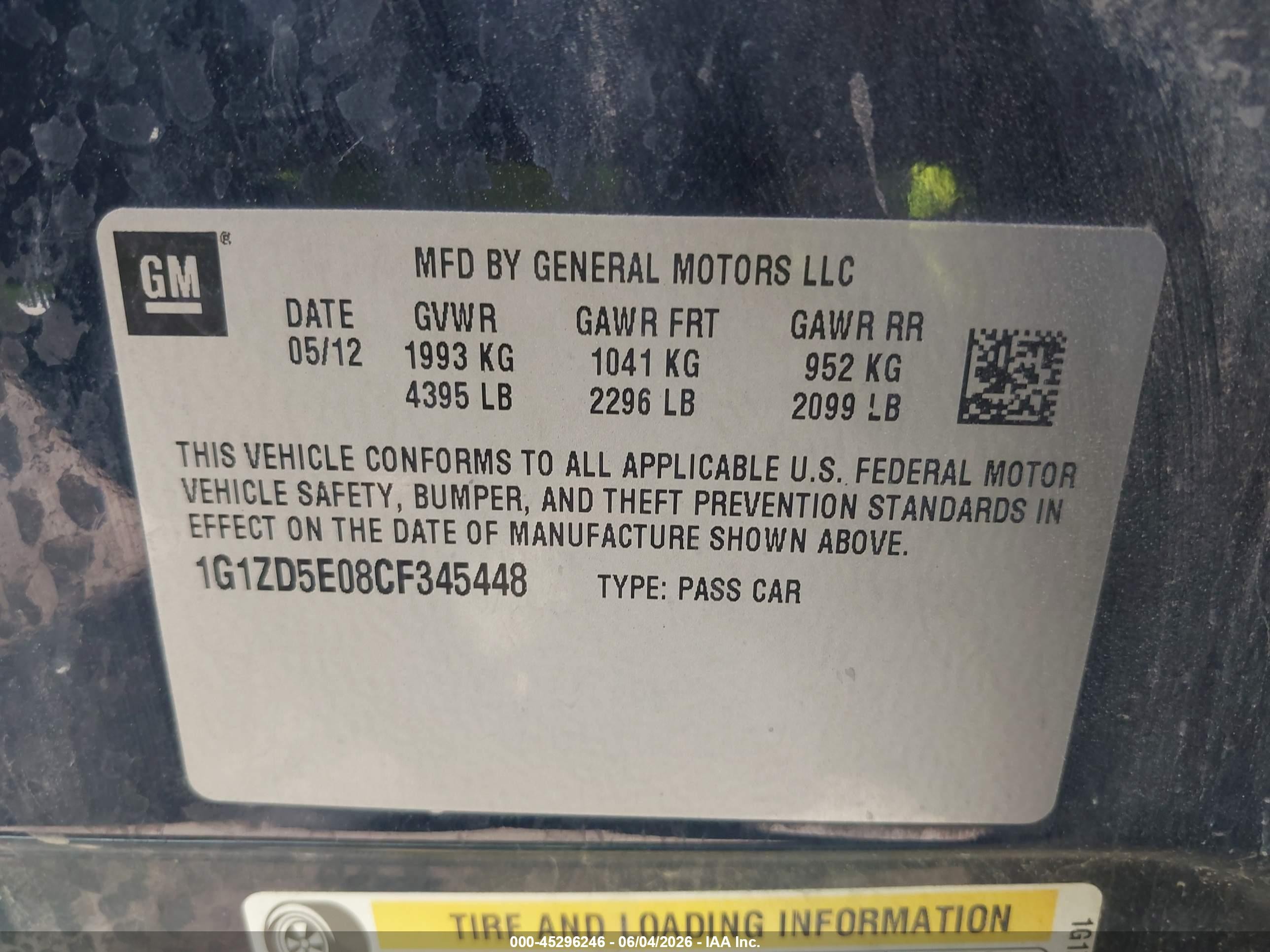 2012 Chevrolet Malibu 2lt Blue vin: 1G1ZD5E08CF345448