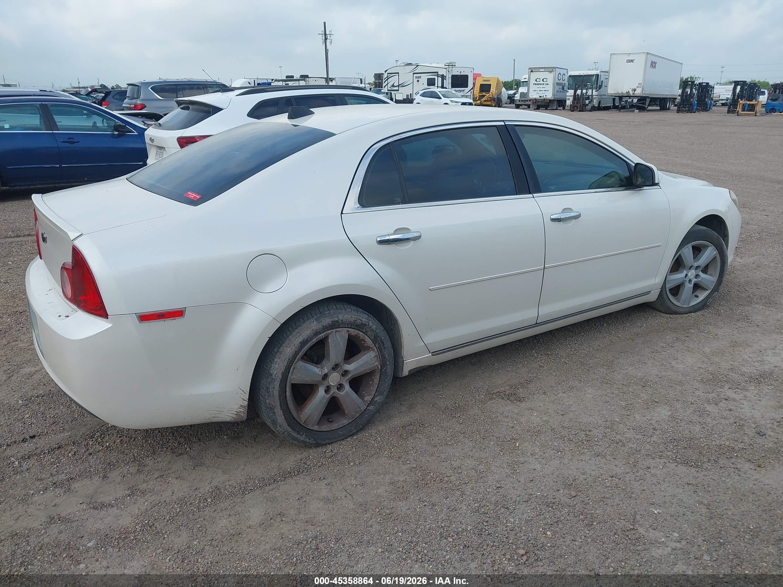 2012 Chevrolet Malibu 2lt White vin: 1G1ZD5E09CF197598