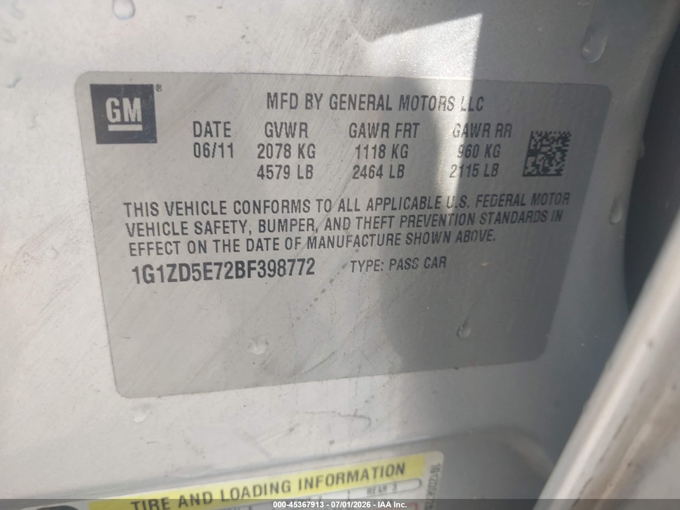 2011 Chevrolet Malibu 2lt Silver vin: 1G1ZD5E72BF398772