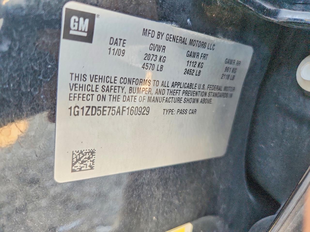 2010 Chevrolet Malibu 2lt Charcoal vin: 1G1ZD5E75AF160929