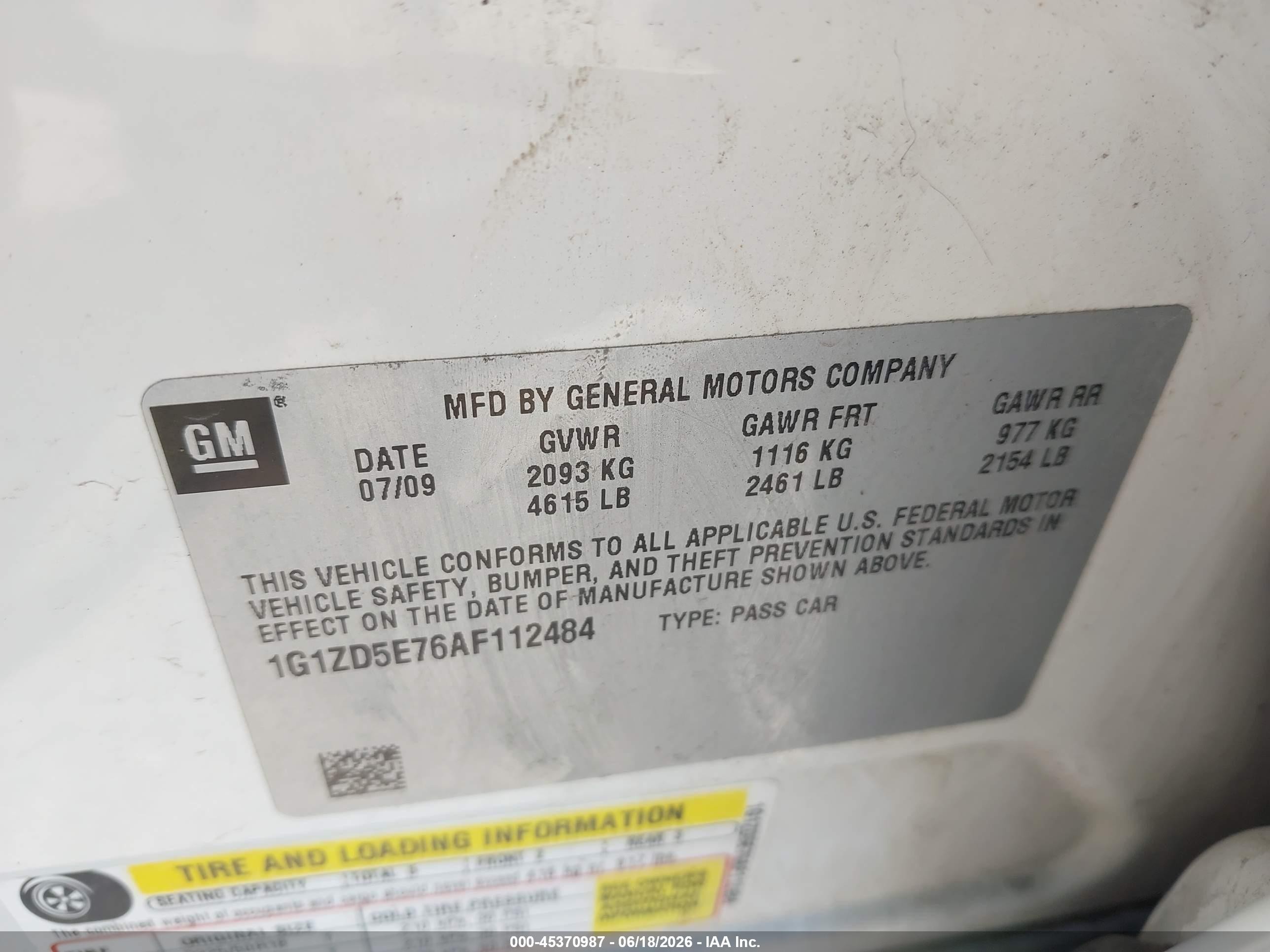 2010 Chevrolet Malibu Lt Белый vin: 1G1ZD5E76AF112484