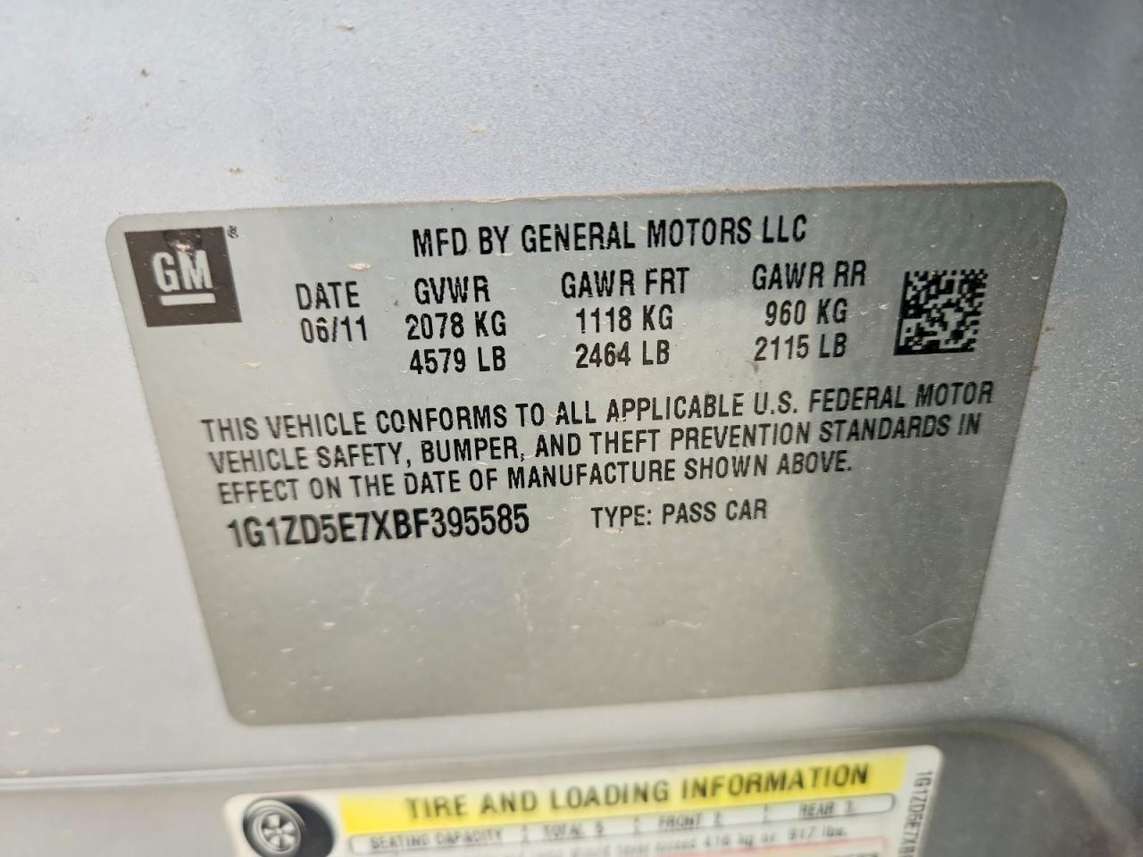 2011 Chevrolet Malibu 2lt Silver vin: 1G1ZD5E7XBF395585