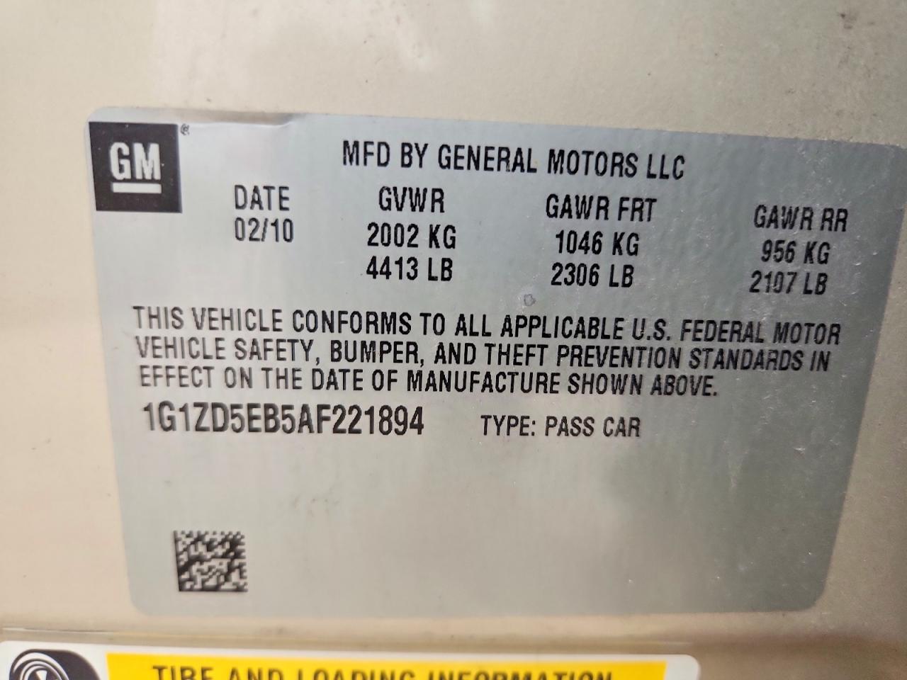 2010 Chevrolet Malibu 2lt Cream vin: 1G1ZD5EB5AF221894