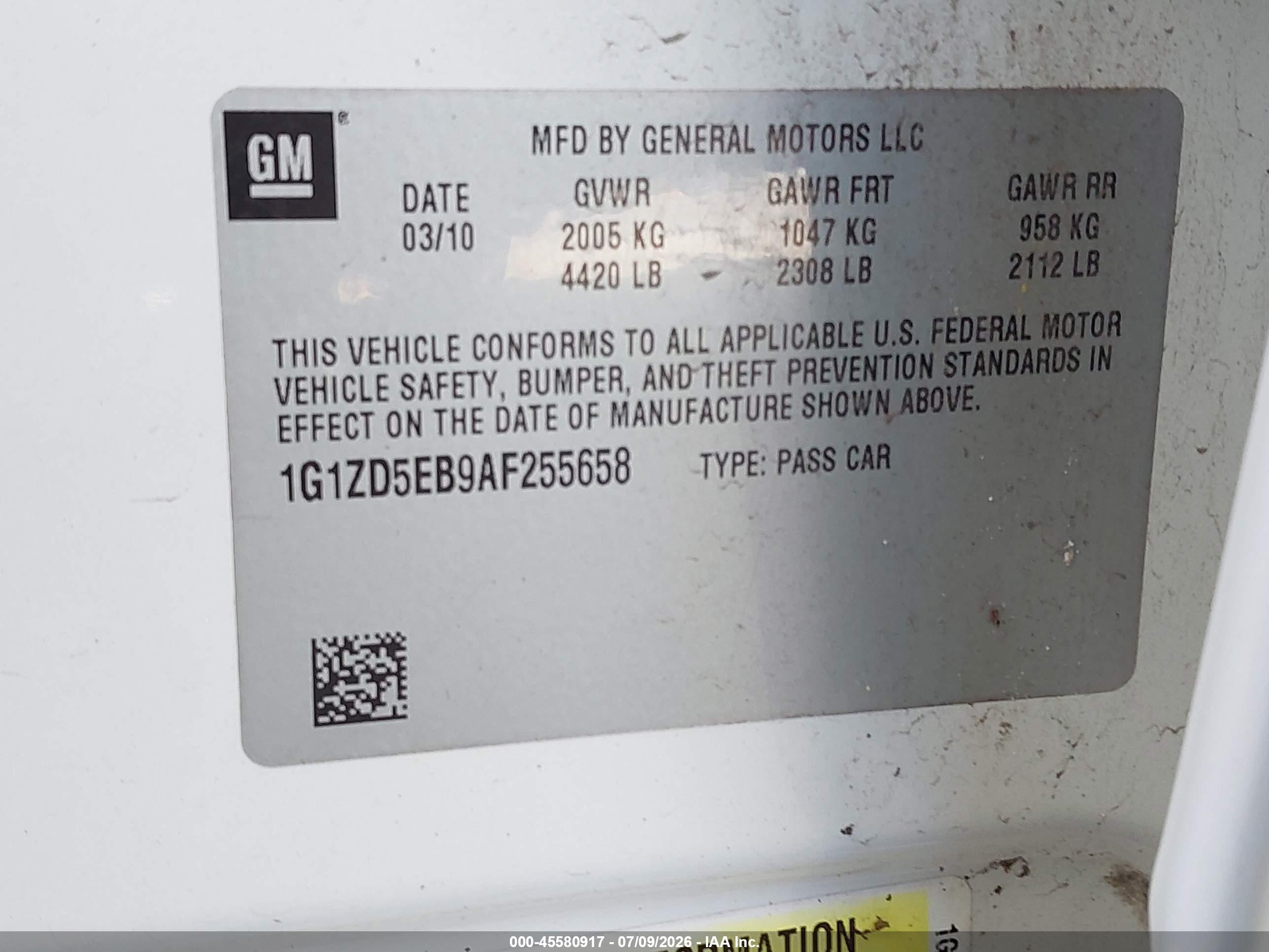 2010 Chevrolet Malibu Lt Cream vin: 1G1ZD5EB9AF255658