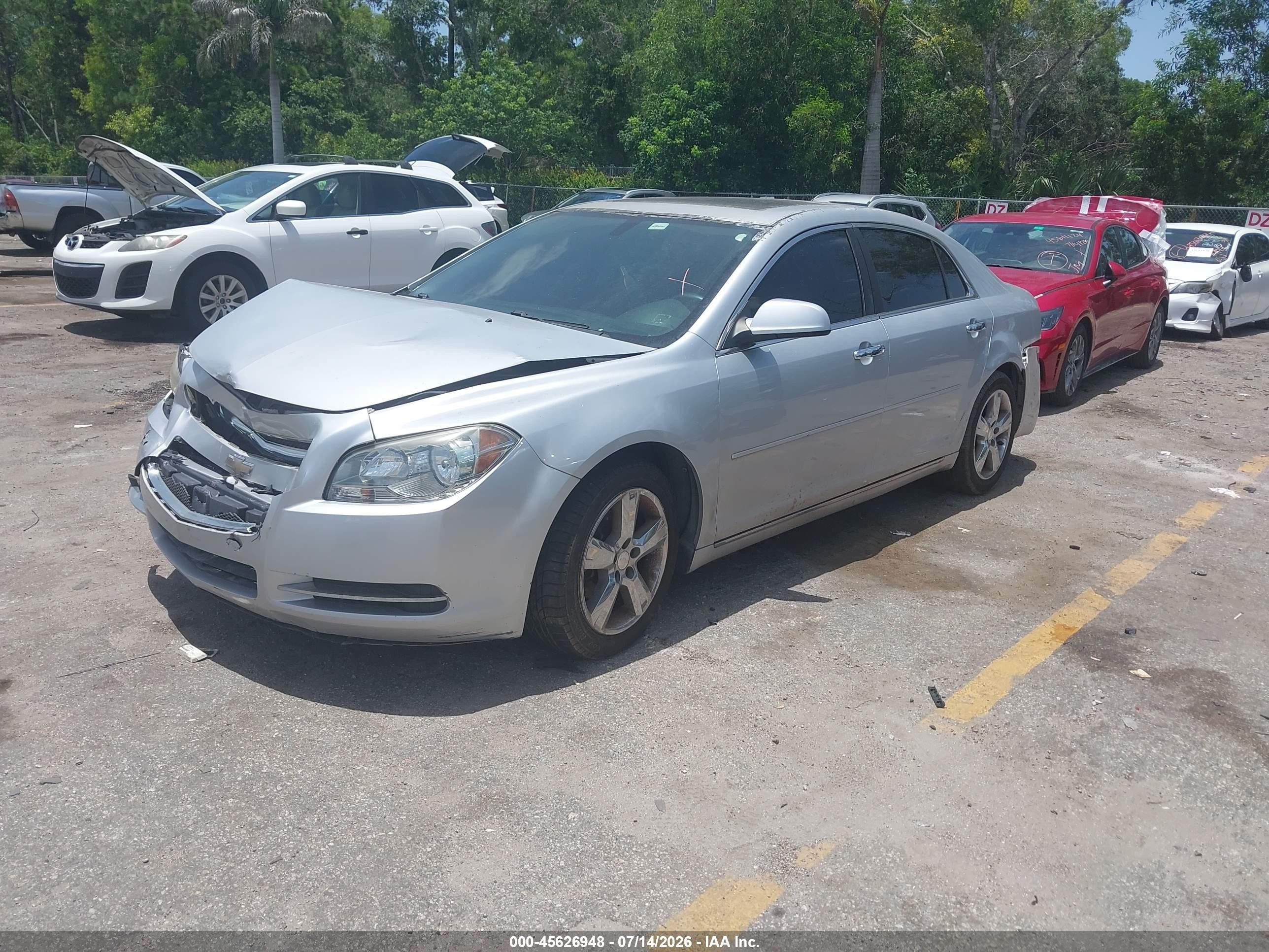 2012 Chevrolet Malibu 2lt Silver vin: 1G1ZD5EU6CF210598