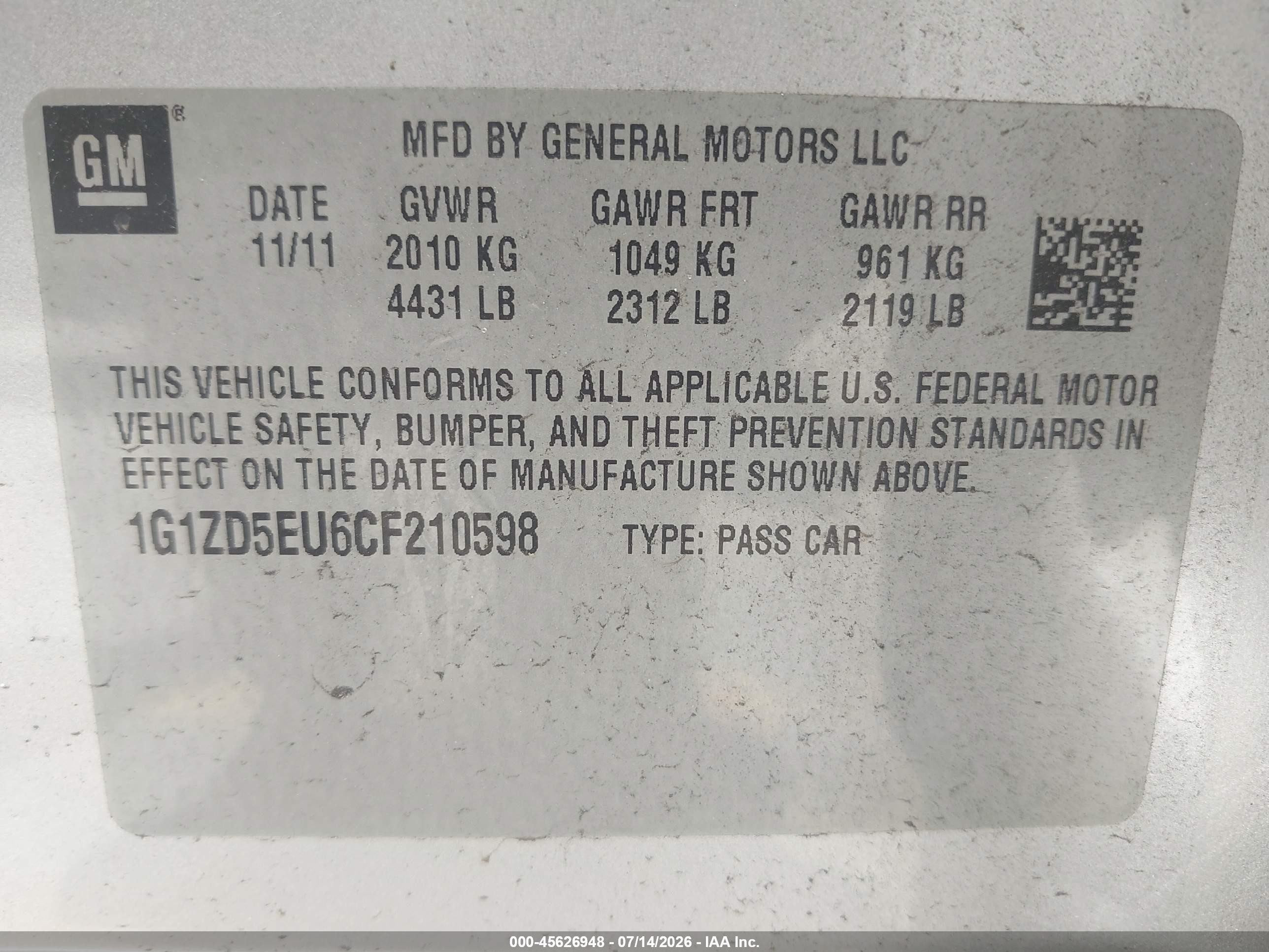 2012 Chevrolet Malibu 2lt Silver vin: 1G1ZD5EU6CF210598
