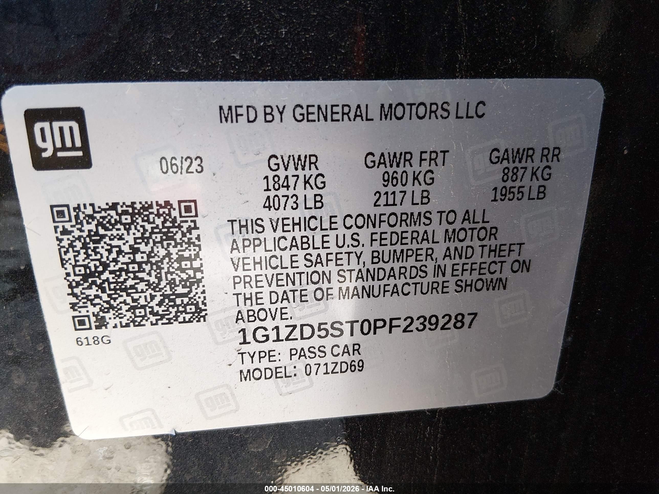 2023 Chevrolet Malibu Fwd 1lt Black vin: 1G1ZD5ST0PF239287