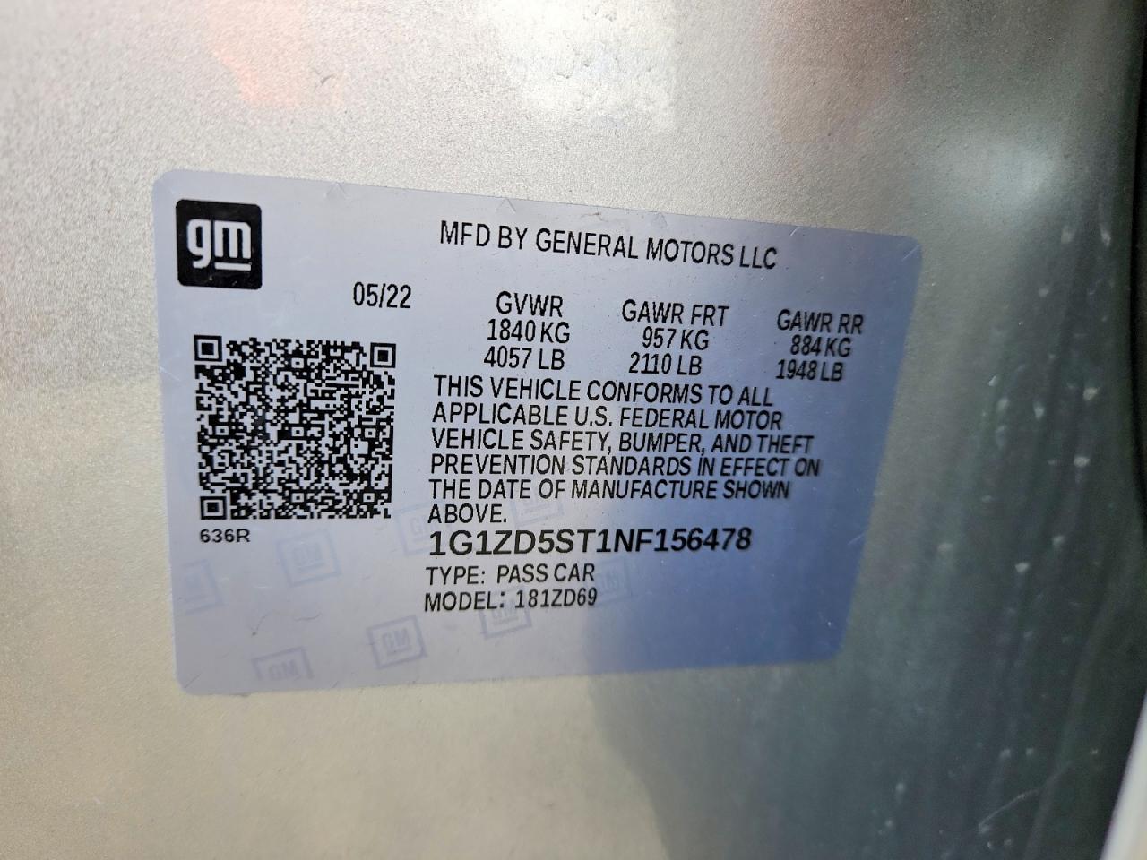2022 Chevrolet Malibu Lt Серебряный vin: 1G1ZD5ST1NF156478