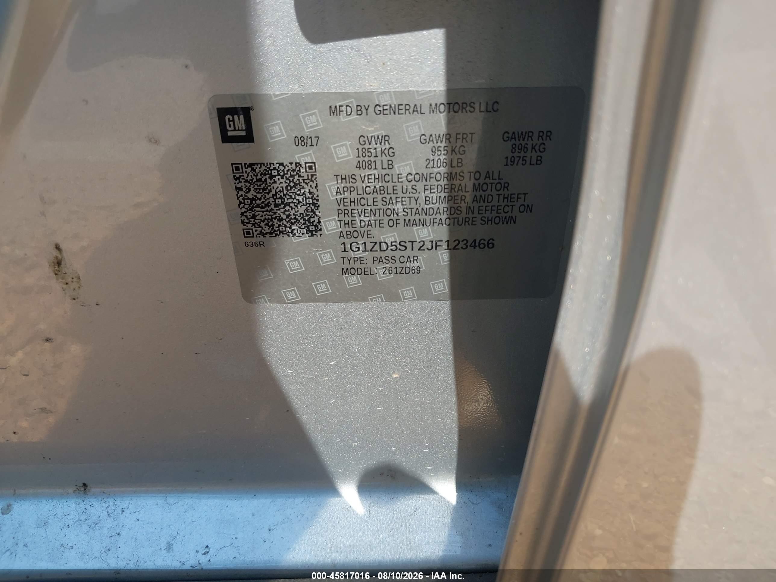2018 Chevrolet Malibu Lt Серебряный vin: 1G1ZD5ST2JF123466